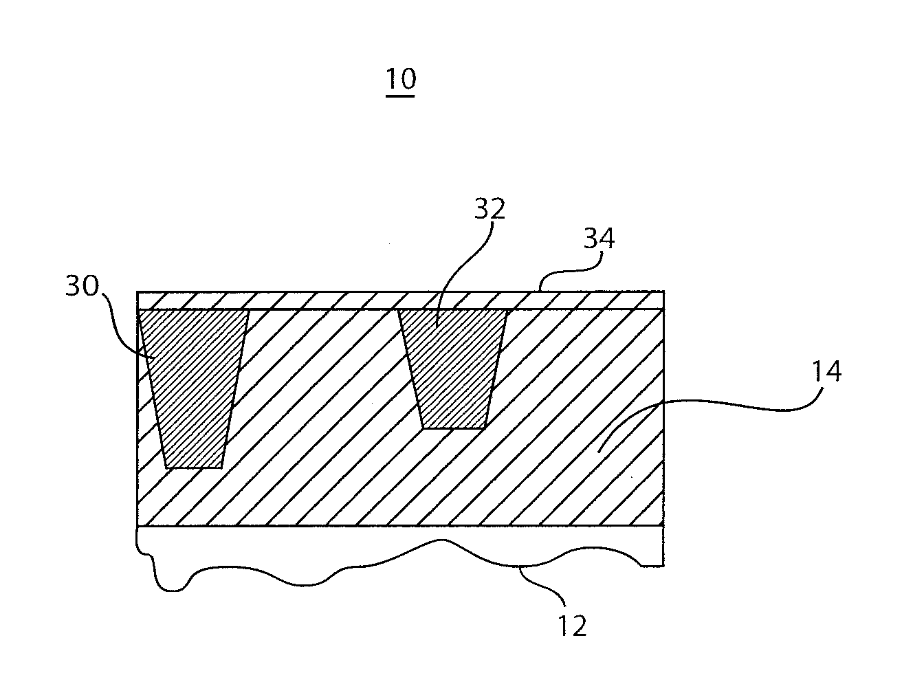 Crenulated wiring structure and method for integrated circuit interconnects