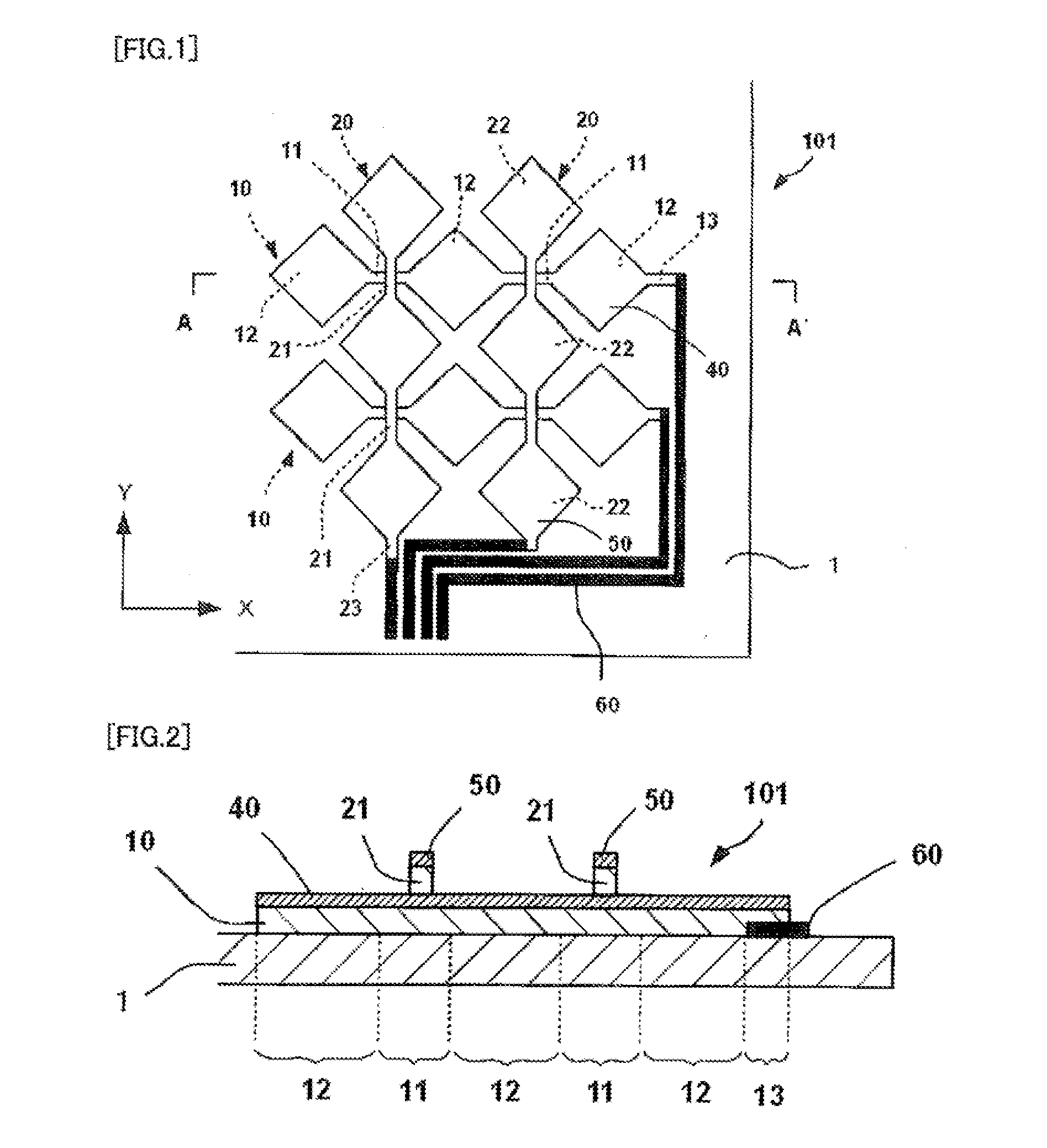 Touch sensor and manufacturing method for the same, as well as transfer ribbon for touch sensor manufacturing