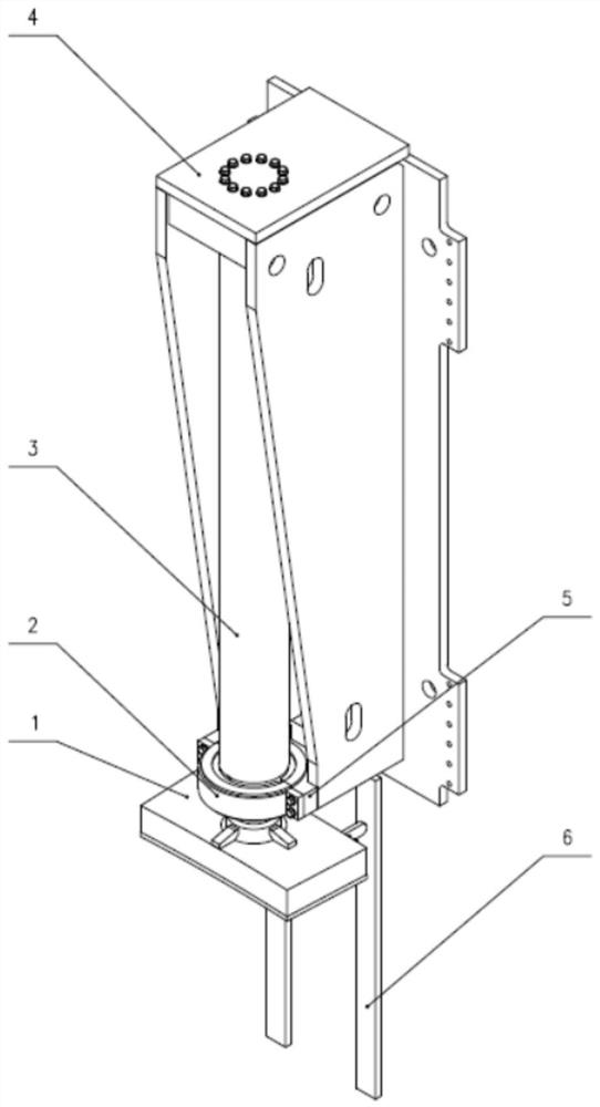 Pushing device for sunken vertical shaft