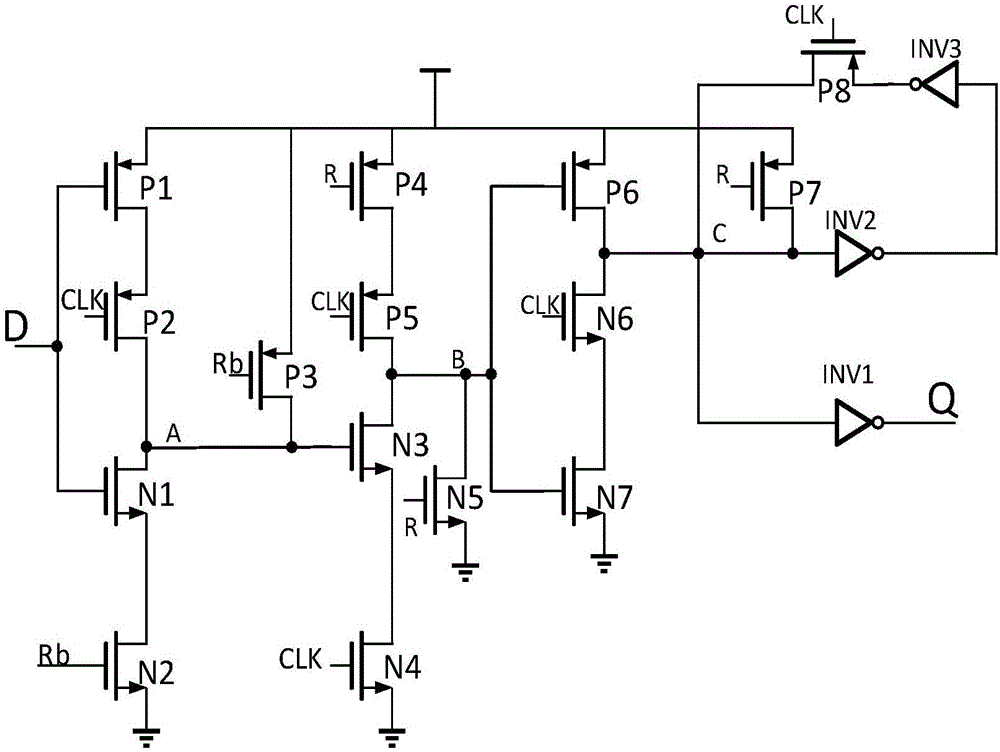 TSPC trigger with data keeping feedback circuit