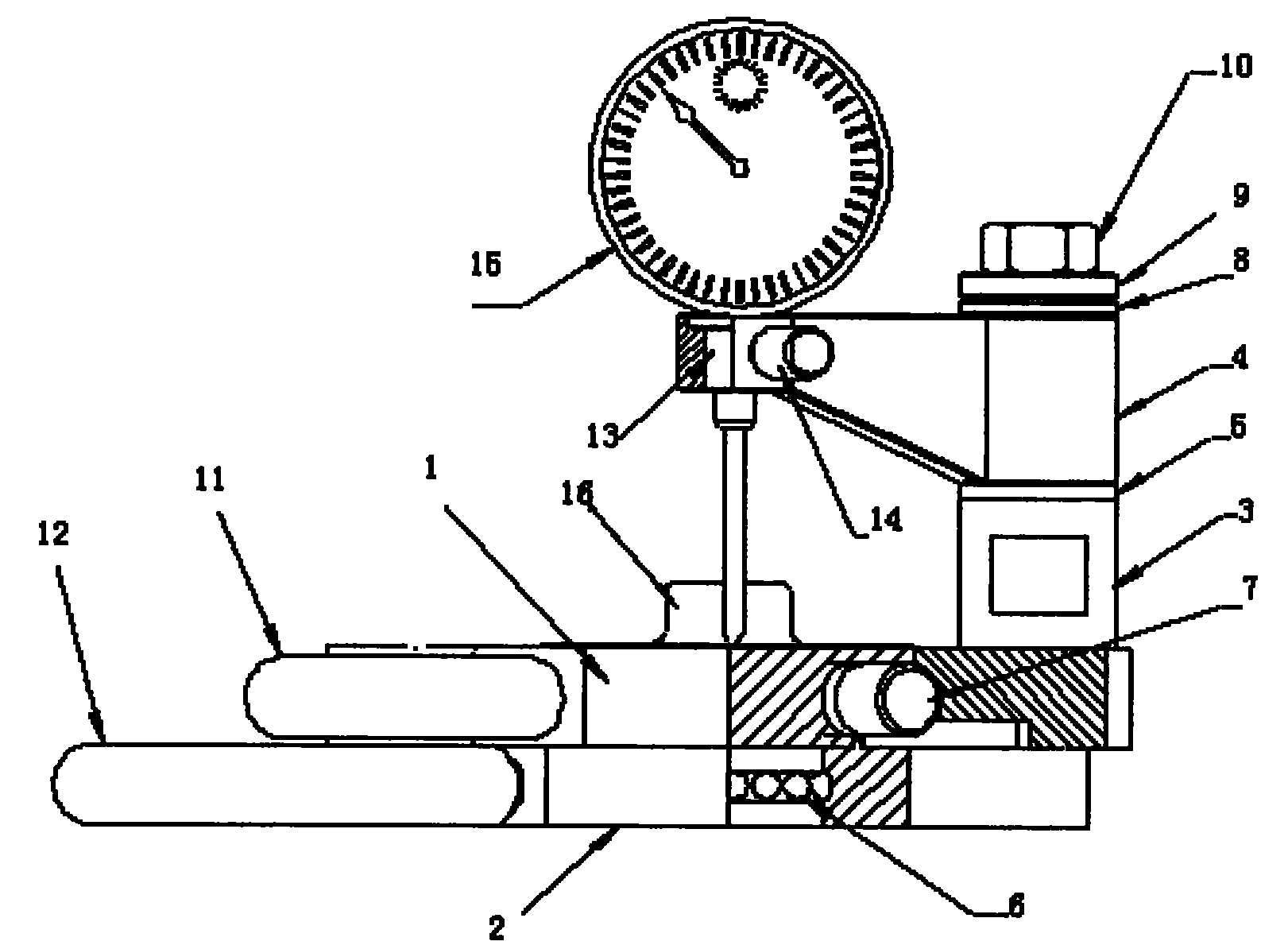 Cone bit palm axis R-groove axial position measuring instrument for oil