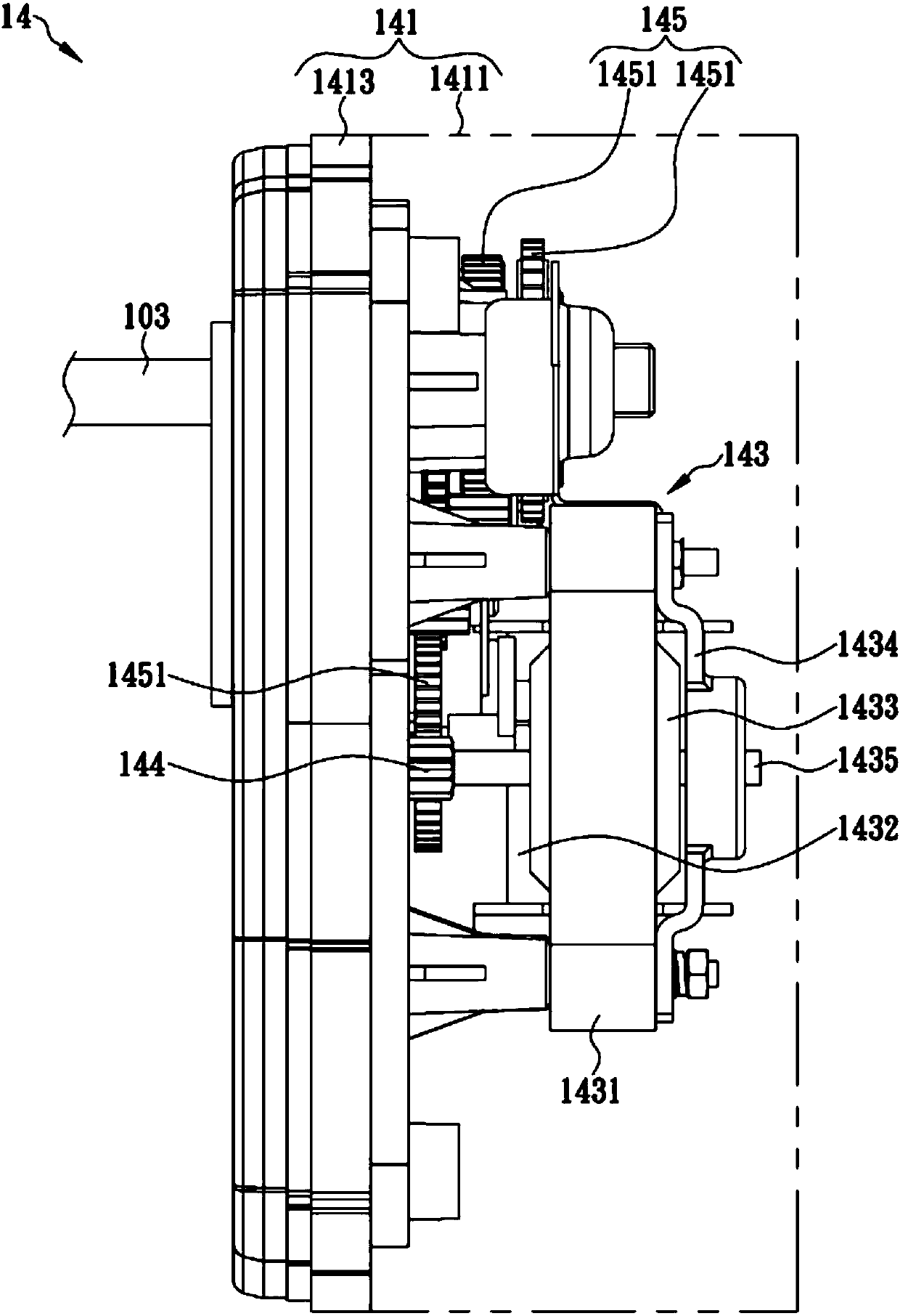 A speed reduction mechanism for a barbeque turning device stabilizing and increasing torque with five phases of speed reduction