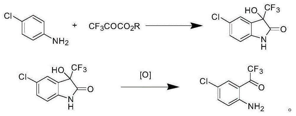 Synthetic method of 4-chlorine-2-trifluoroacetyl aniline aquo-complex hydrochloride