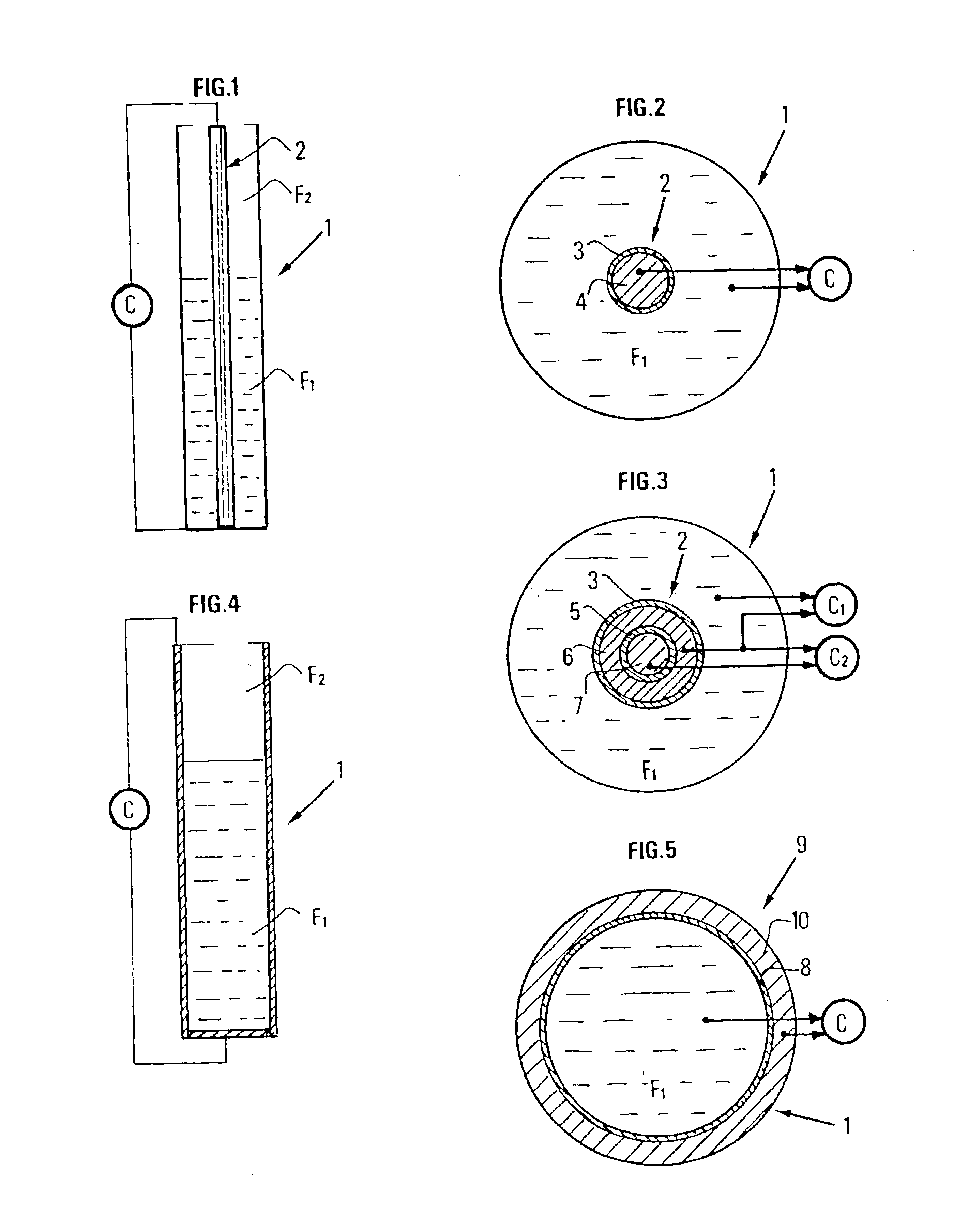 Capacitive probe for measuring the level of an electricity-conducting liquid in a vessel and method of manufacturing such a probe