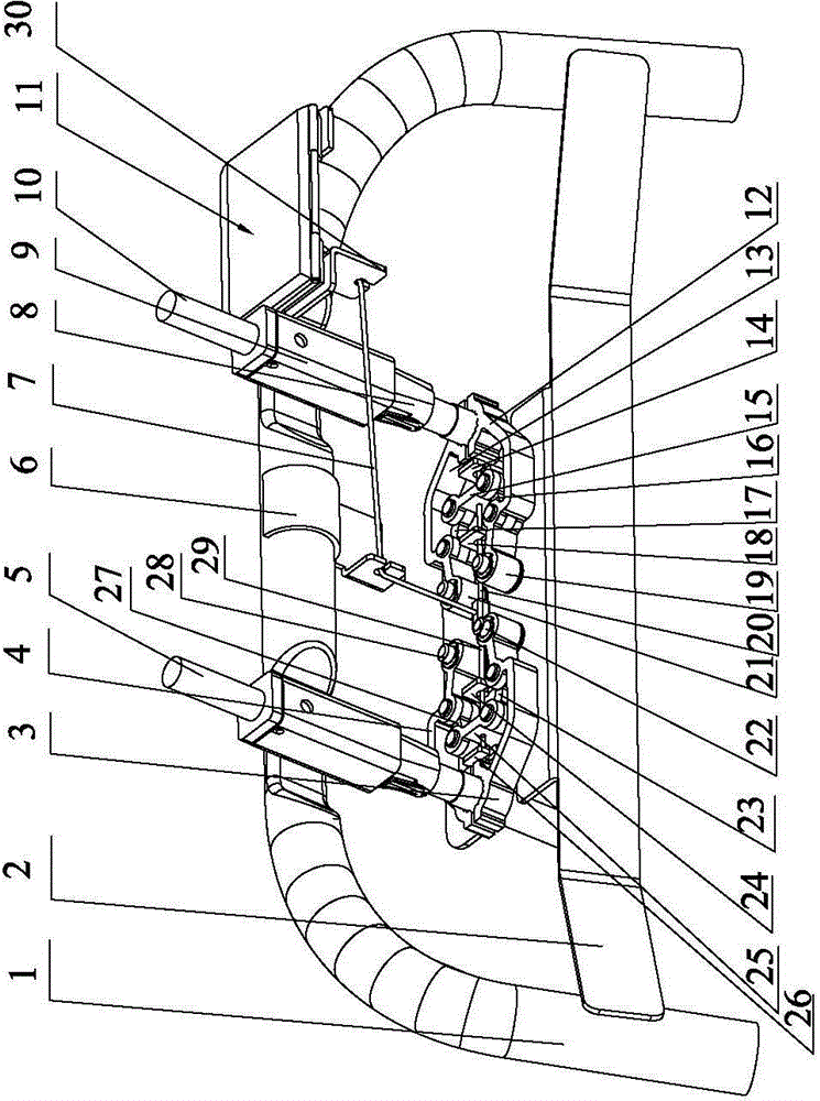 Adjusting device for seat headrest