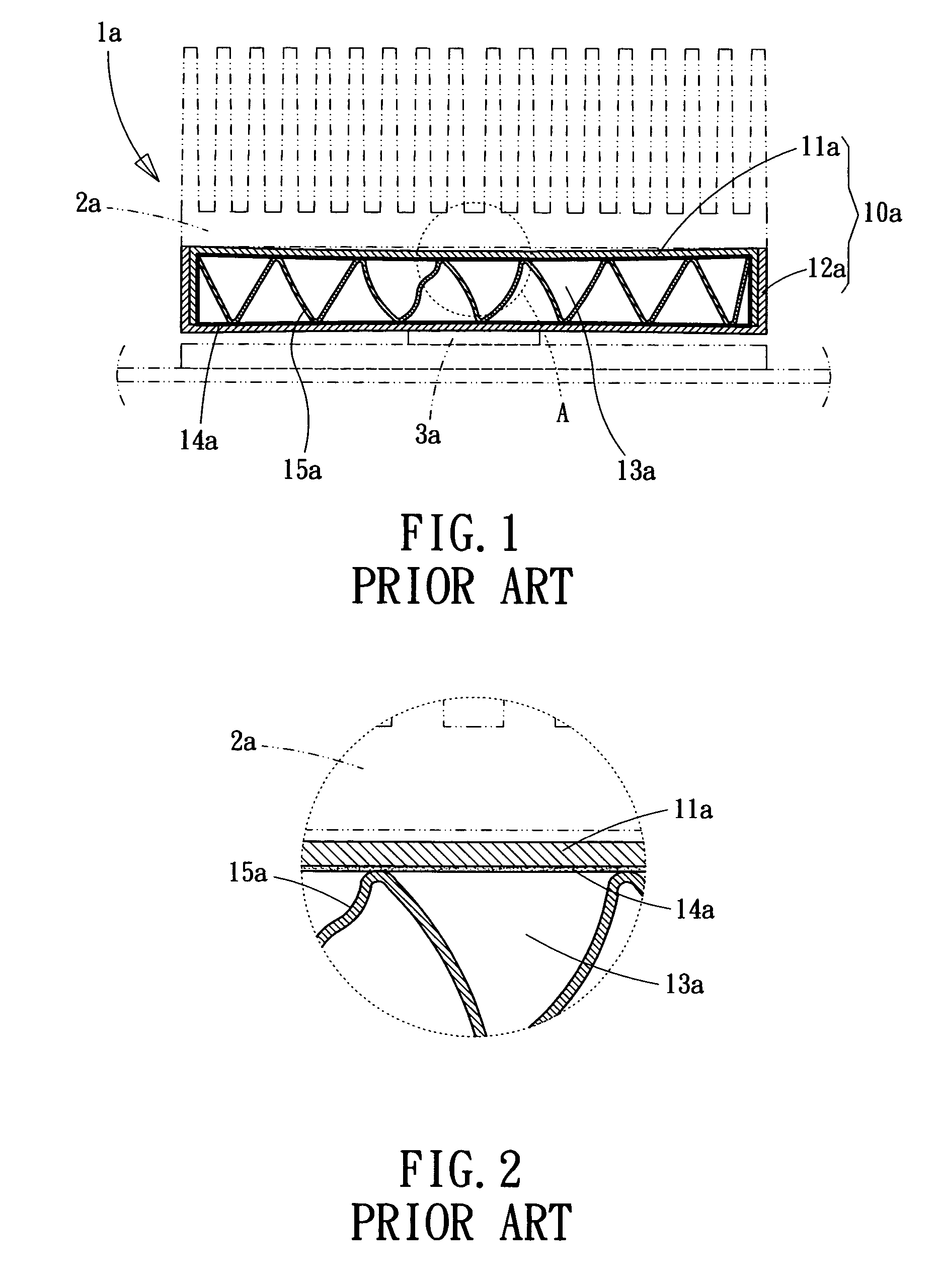 Supporting structure for planar heat pipe