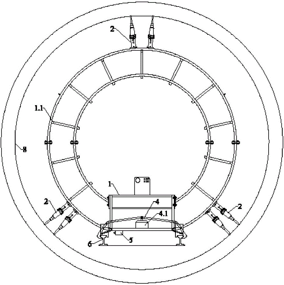 Control system for suspending hole drilling trolley for subway tunnel and control method