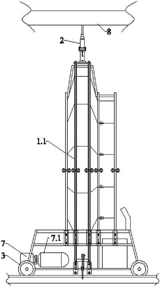 Control system for suspending hole drilling trolley for subway tunnel and control method