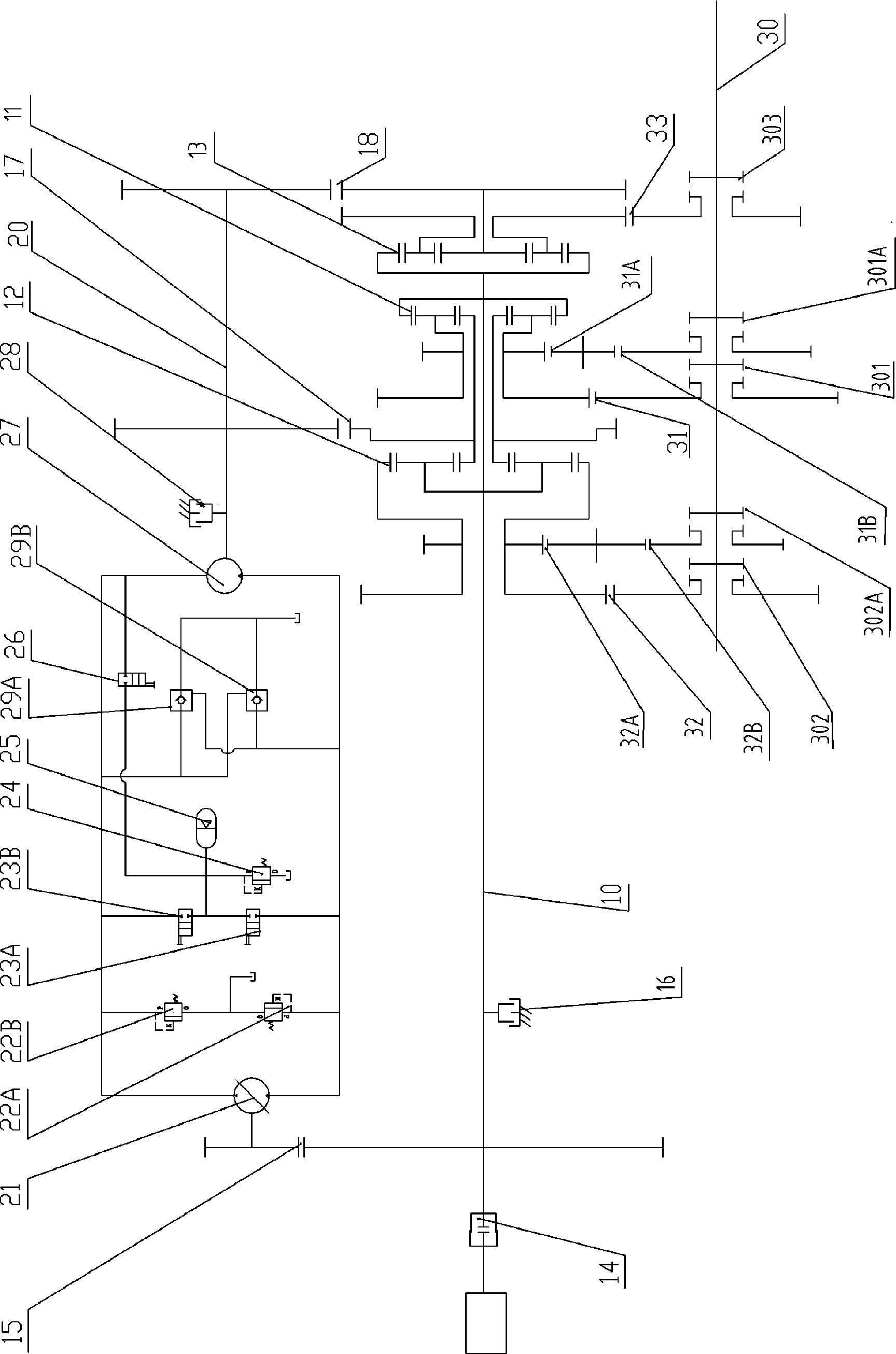 Mechanical hydraulic composite continuously variable transmission of engineering vehicle with brake energy recovering function