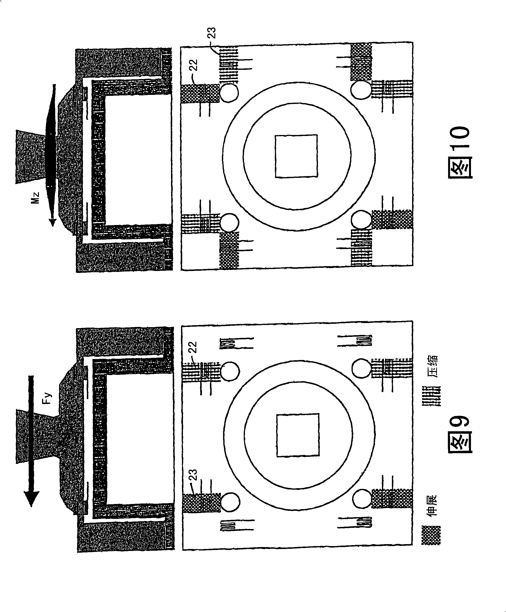 Sensor assembly for measuring forces and/or torques and use of said assembly