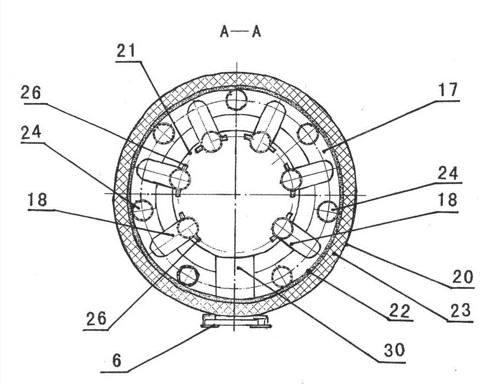 Vertical type inner container-free double grate boiler