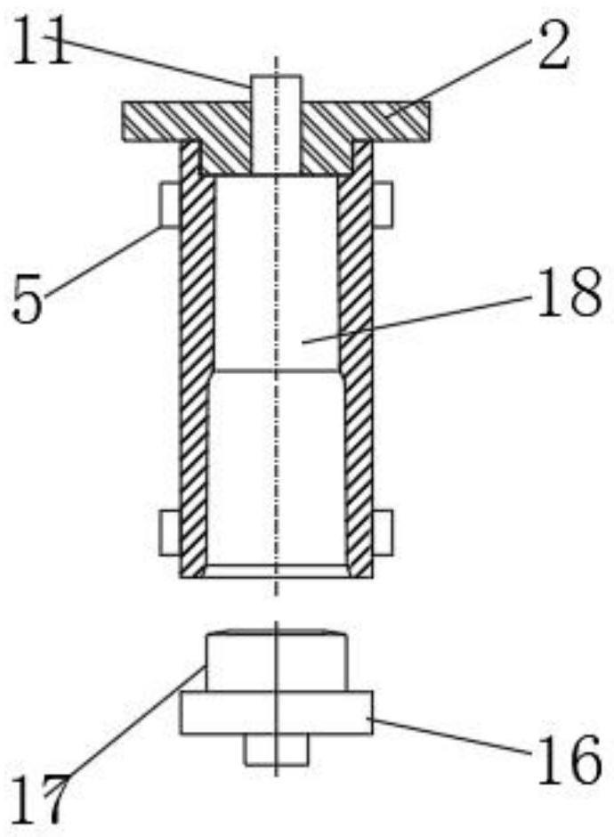 Large valve body forming die and vertical four-way forming process thereof