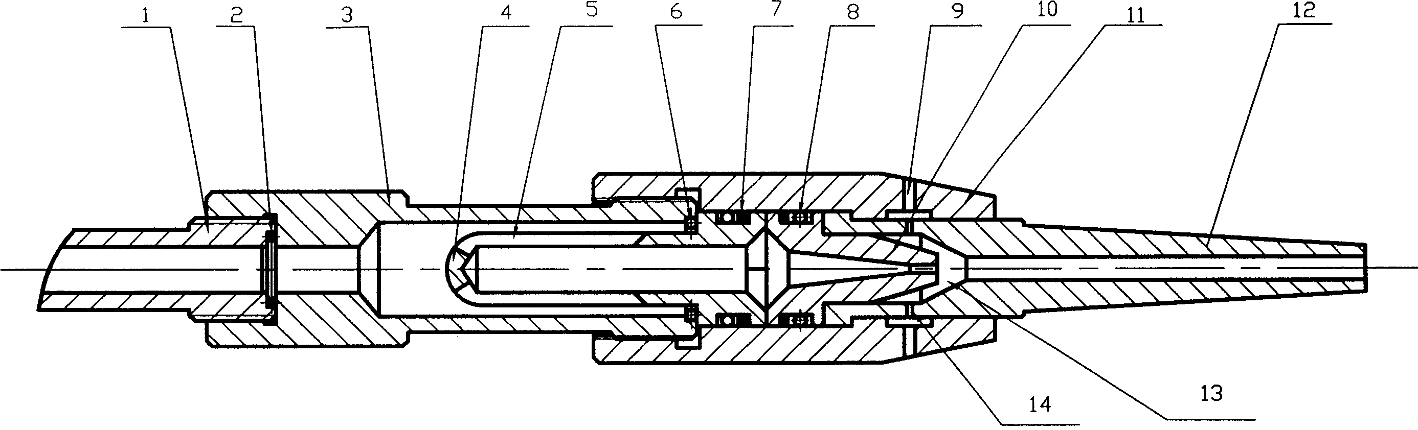 Long target-distance nozzle for high pressure washing