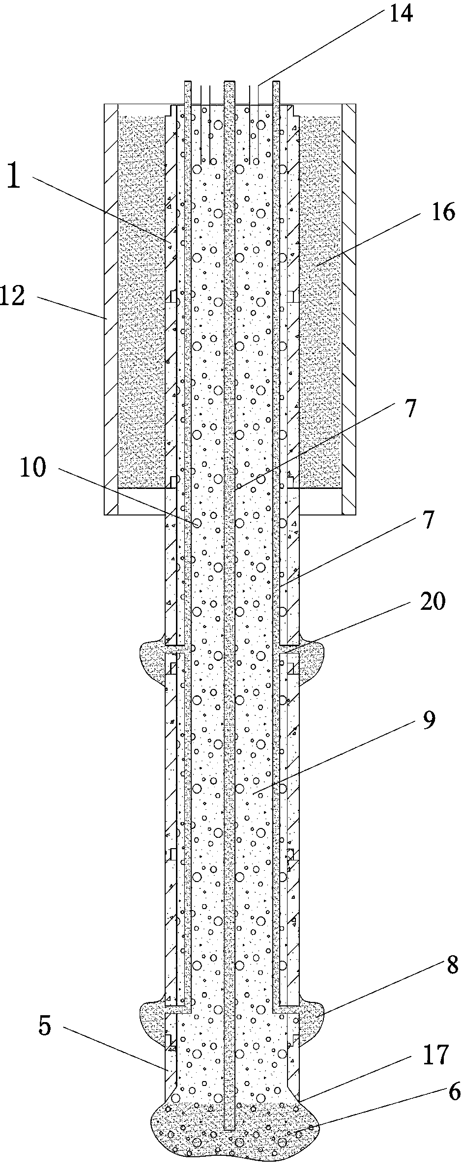 Gravel pile with consolidated sand layer and reinforced concrete pipe joint, and construction method thereof