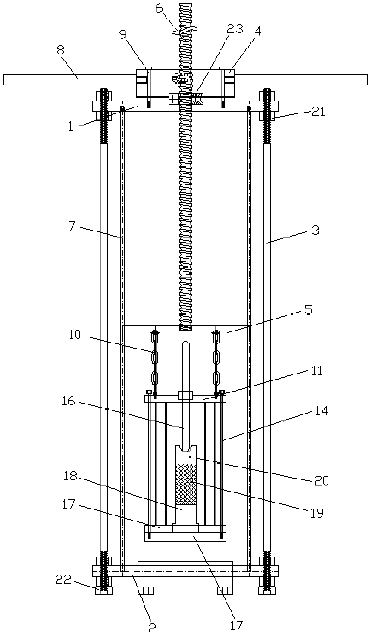Pressure chamber lifting device of non-load frame triaxial apparatus