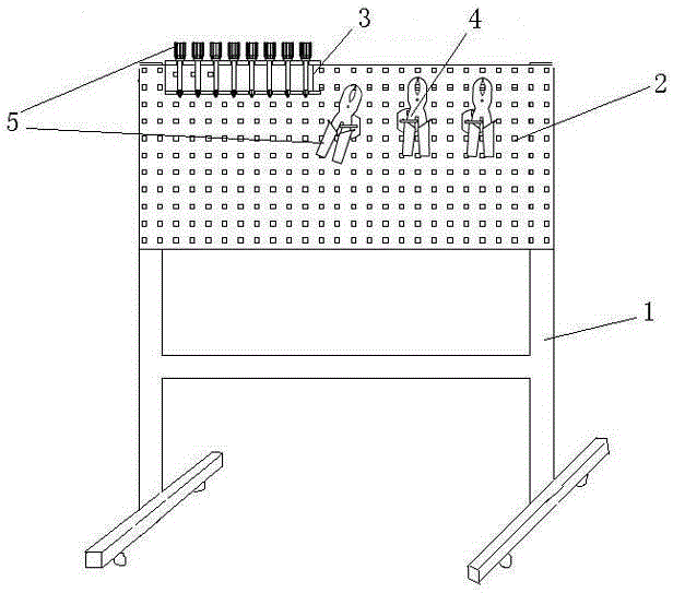 Laboratory communication wiring tool rack assembly