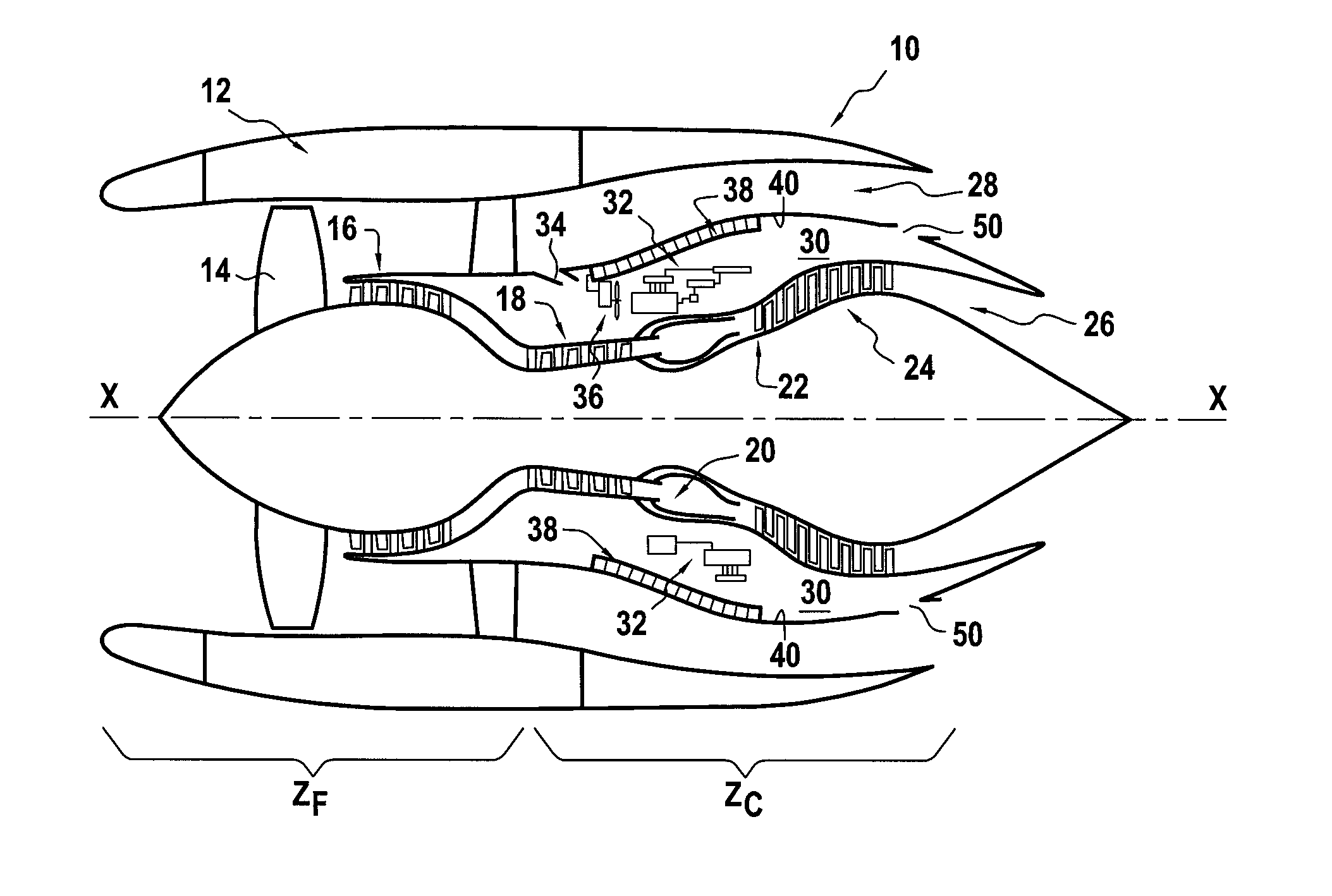 Method and a circuit for ventilating equipment of a turbojet by thermoelectricity