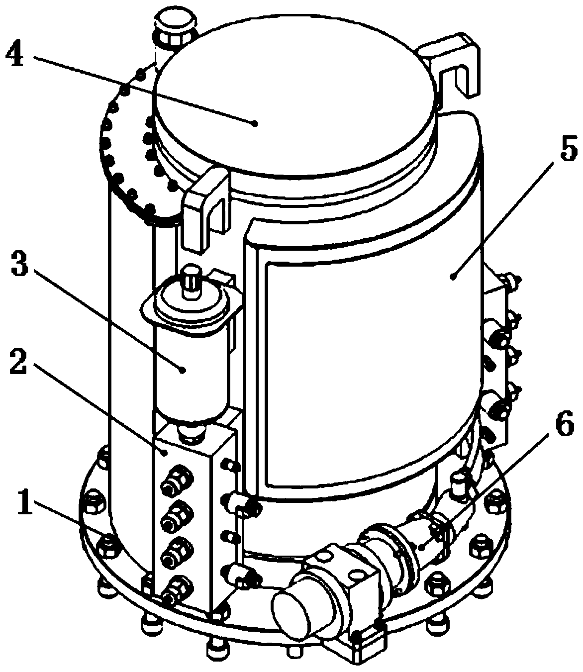 A compound nested oil cylinder valve driving device