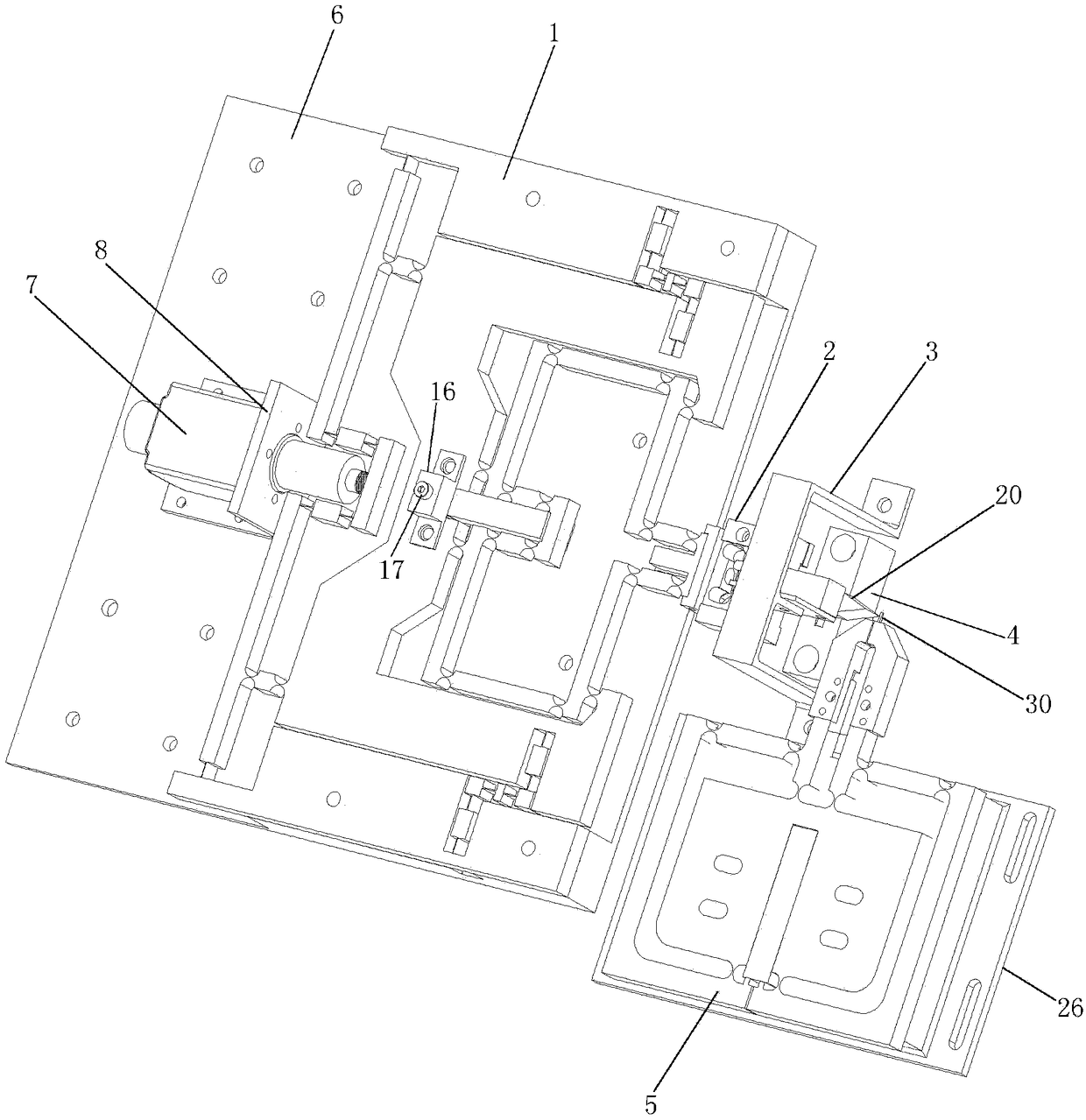 Flexible hinge micro-component bending testing device with large measuring range and high accuracy