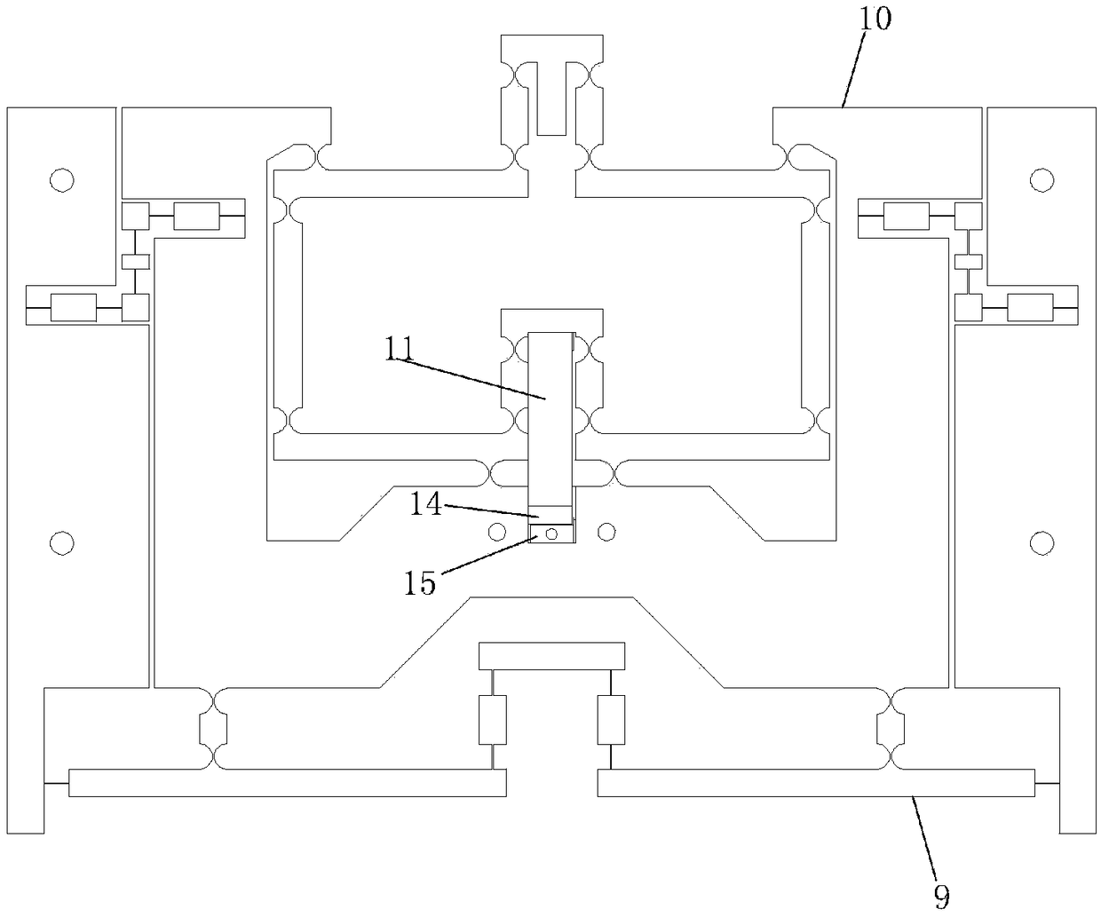 Flexible hinge micro-component bending testing device with large measuring range and high accuracy