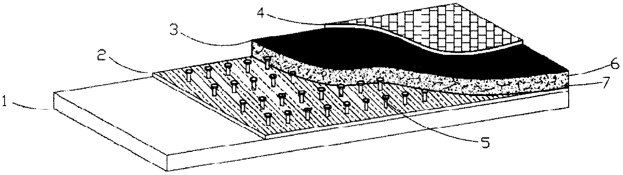 Novel pavement method of novel bikeway steel bridge deck pavement layer structure