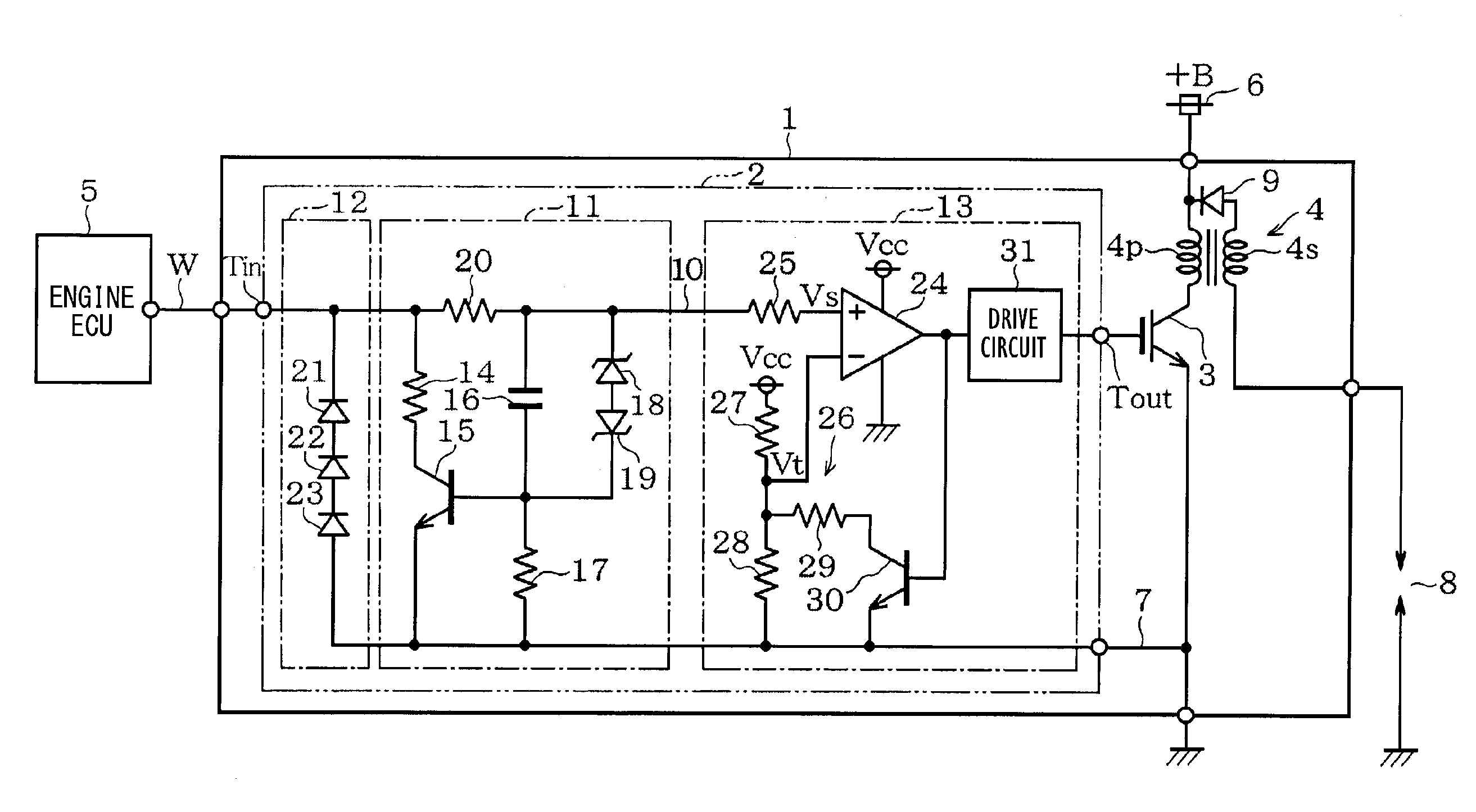 Drive control circuit, and ignition device for internal combustion engine