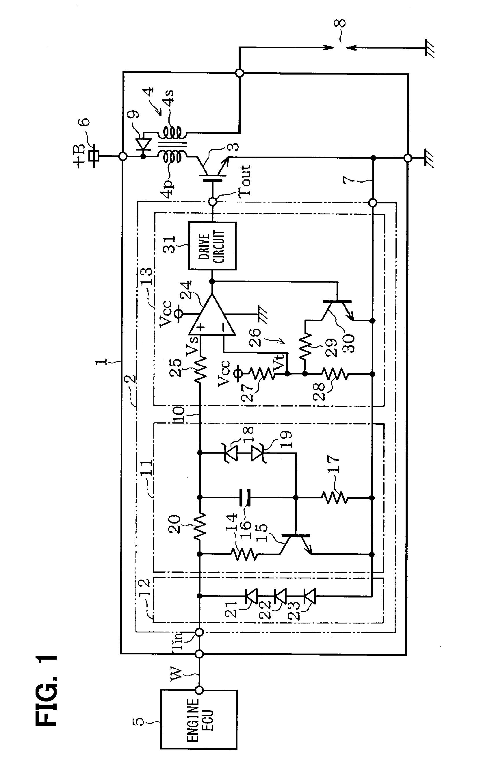 Drive control circuit, and ignition device for internal combustion engine