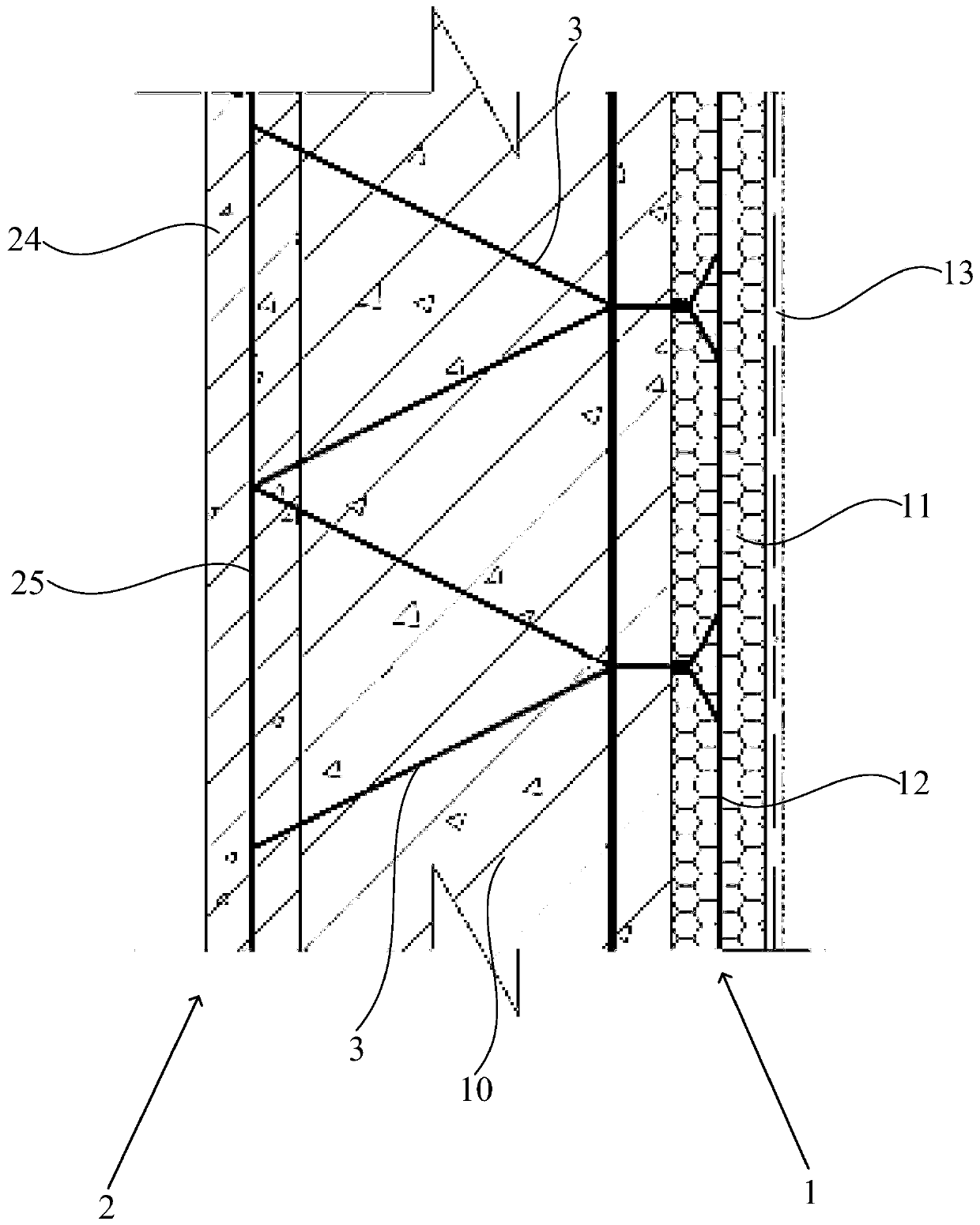 Self-heat-preservation double-formwork composite wall structure and composite wall comprising same