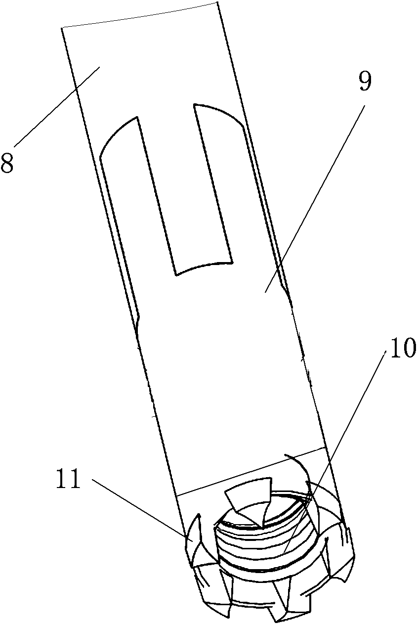 Self-tapping skull hollow drill and using method thereof