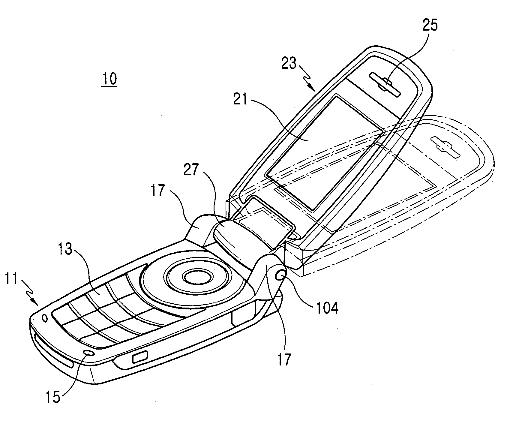 Hinge device for mobile terminal