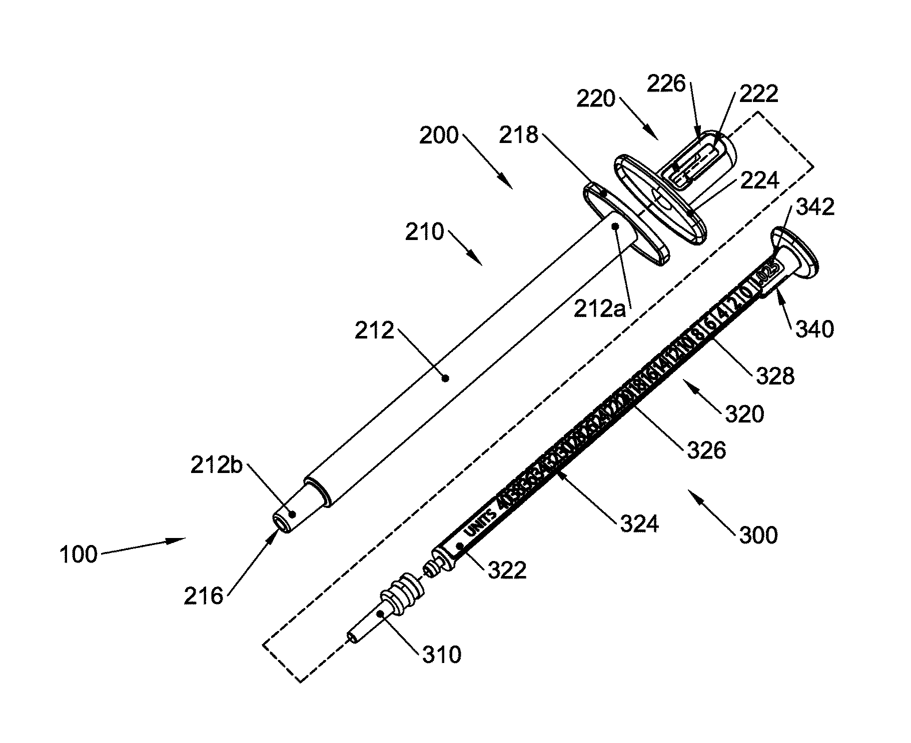 Syringe with alternatively selectable graduations