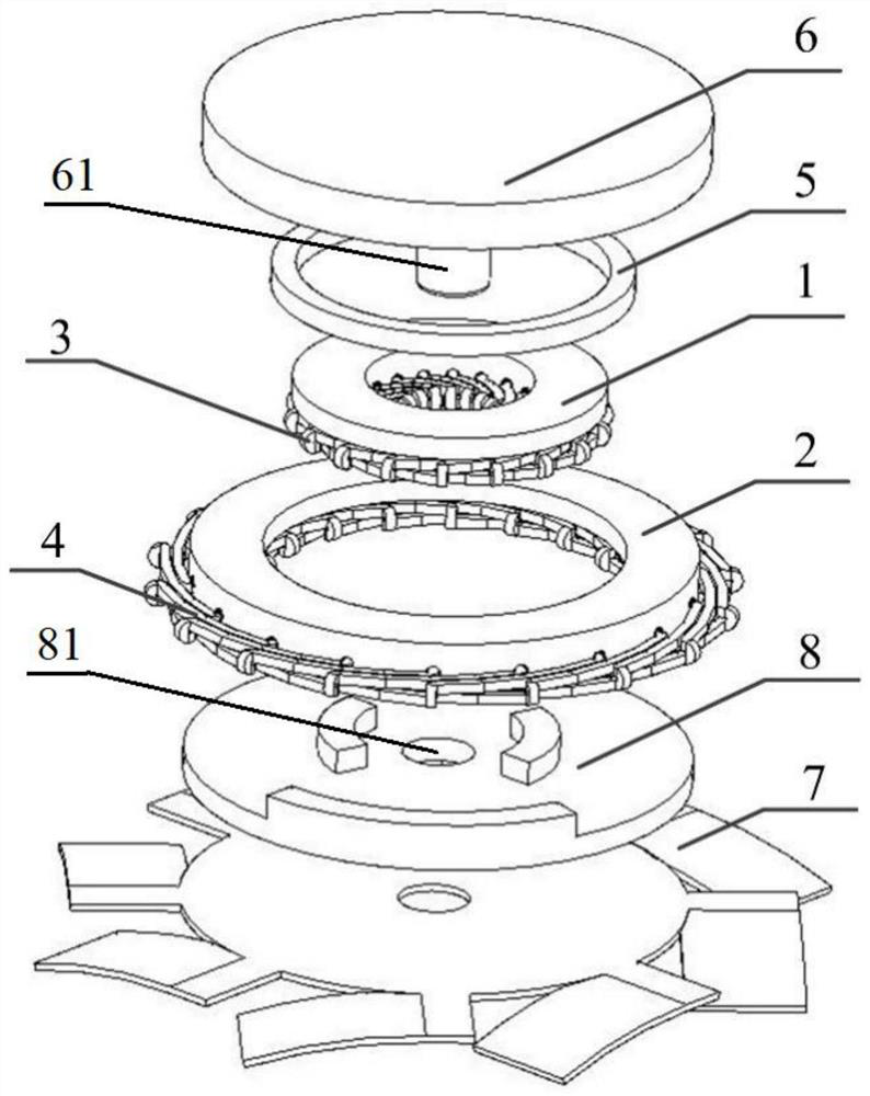 Permanent magnet axial magnetic flux magnetic levitation motor and fan