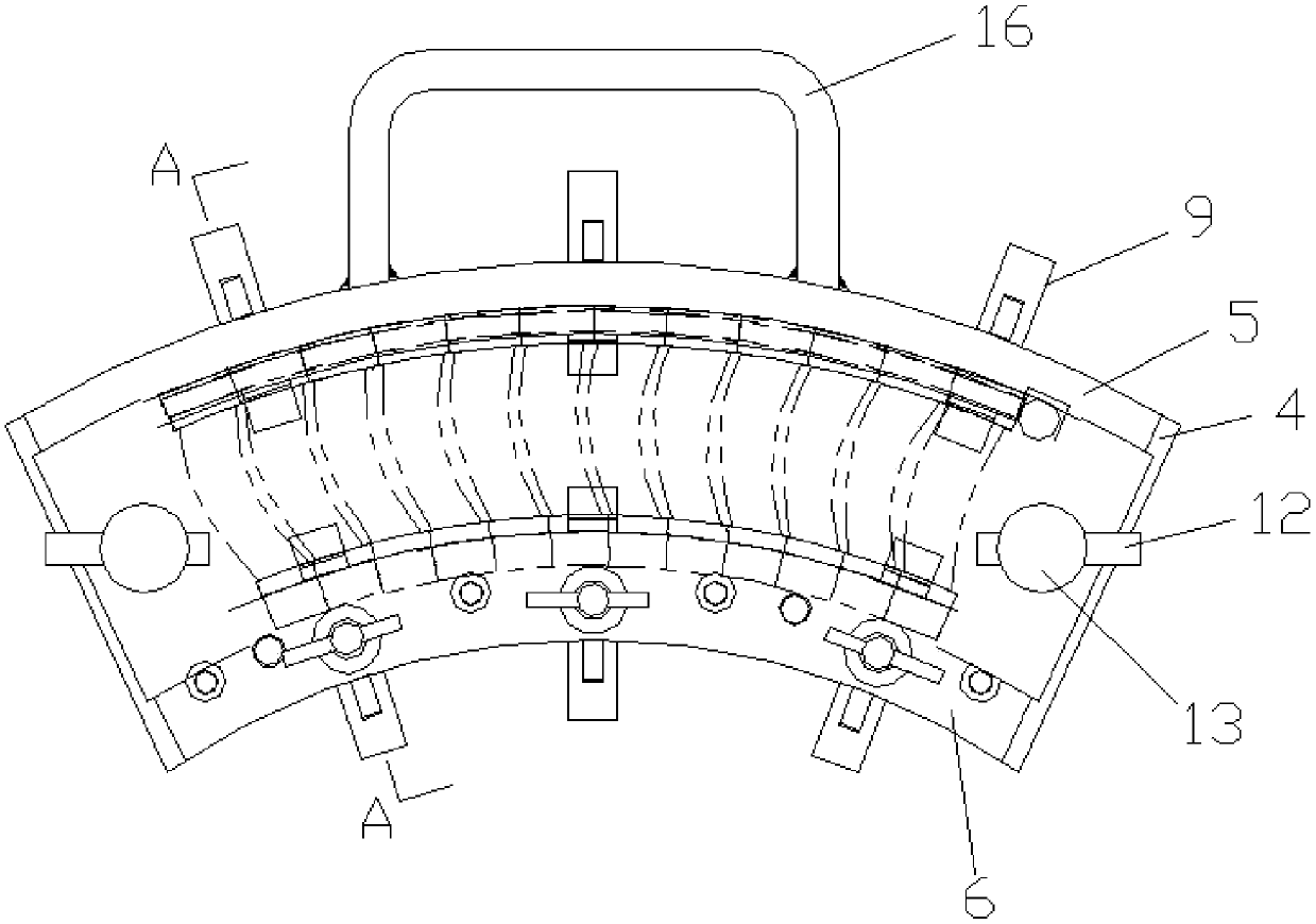 Fan-shaped clamp and method for reducing blade assembly welding deformation