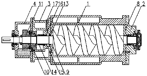 Screw vacuum pump with built-in nitrogen seal at exhaust side