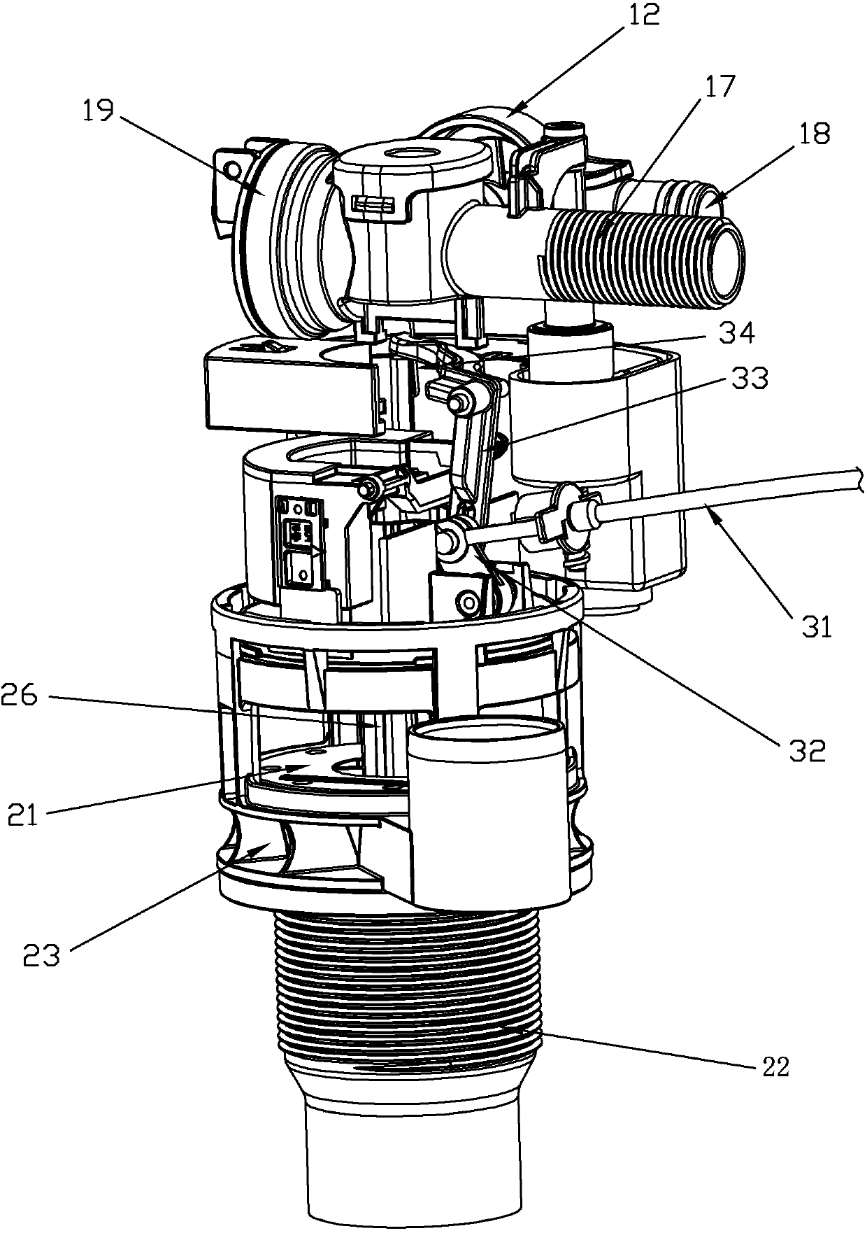 Flushing device and water feeding start control mechanism thereof