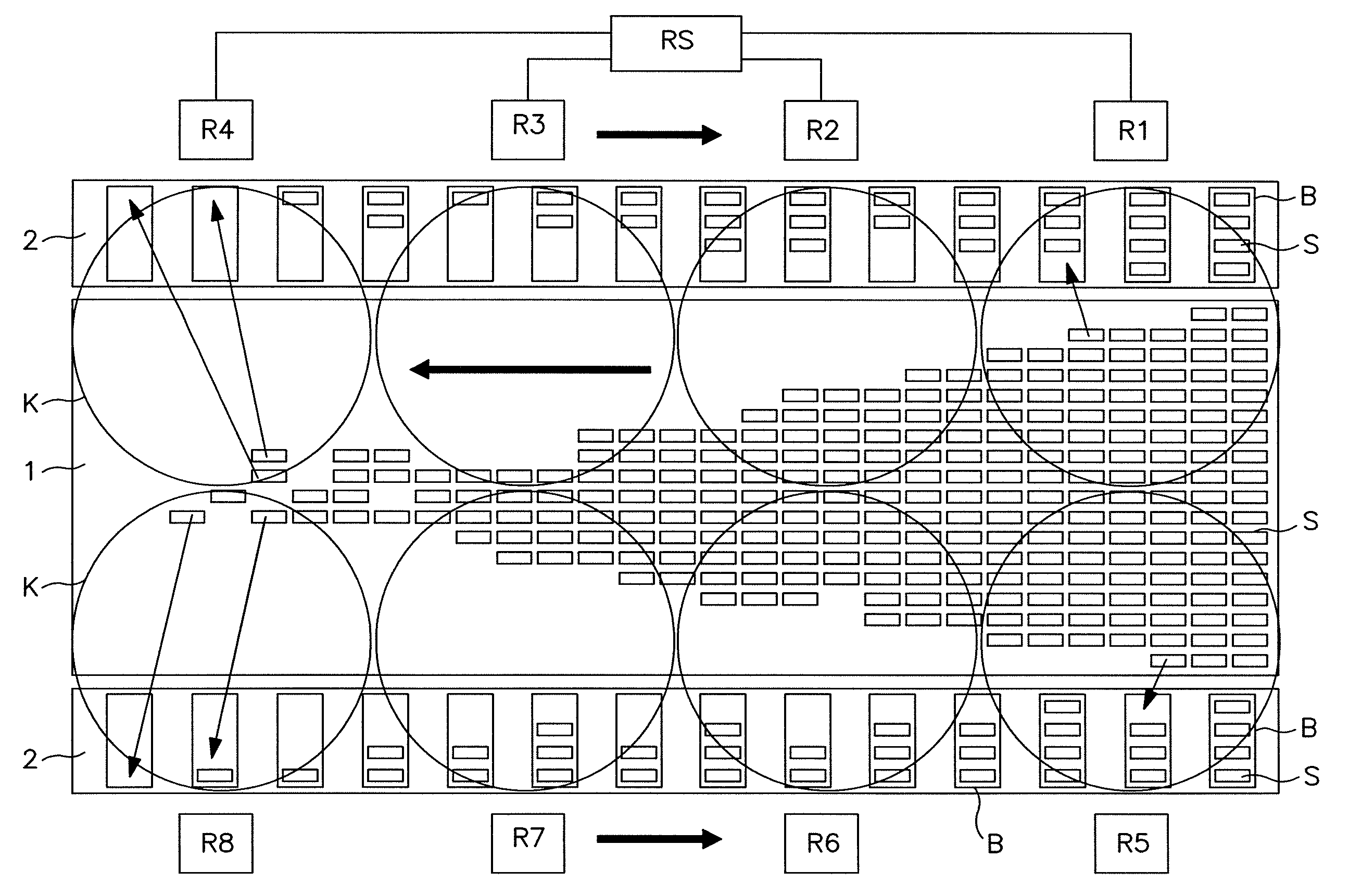 Method for filling containers with piece goods