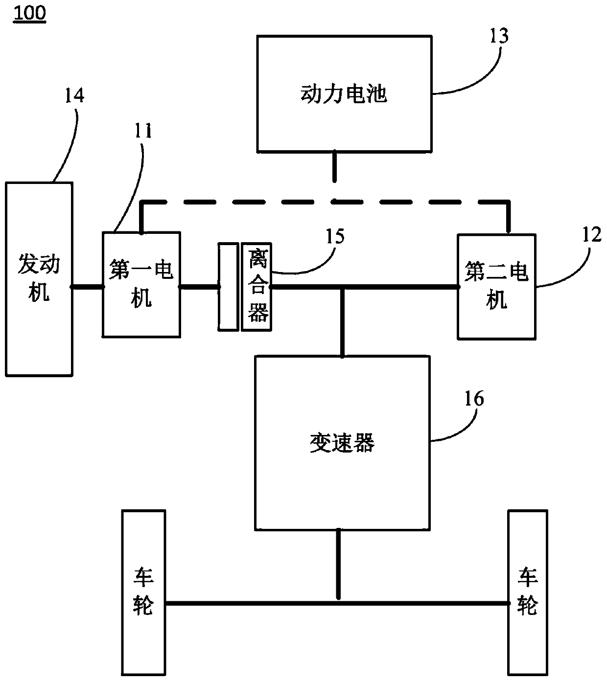 Hybrid power system energy efficiency calculation method, hybrid power system energy efficiency calculation system and vehicle