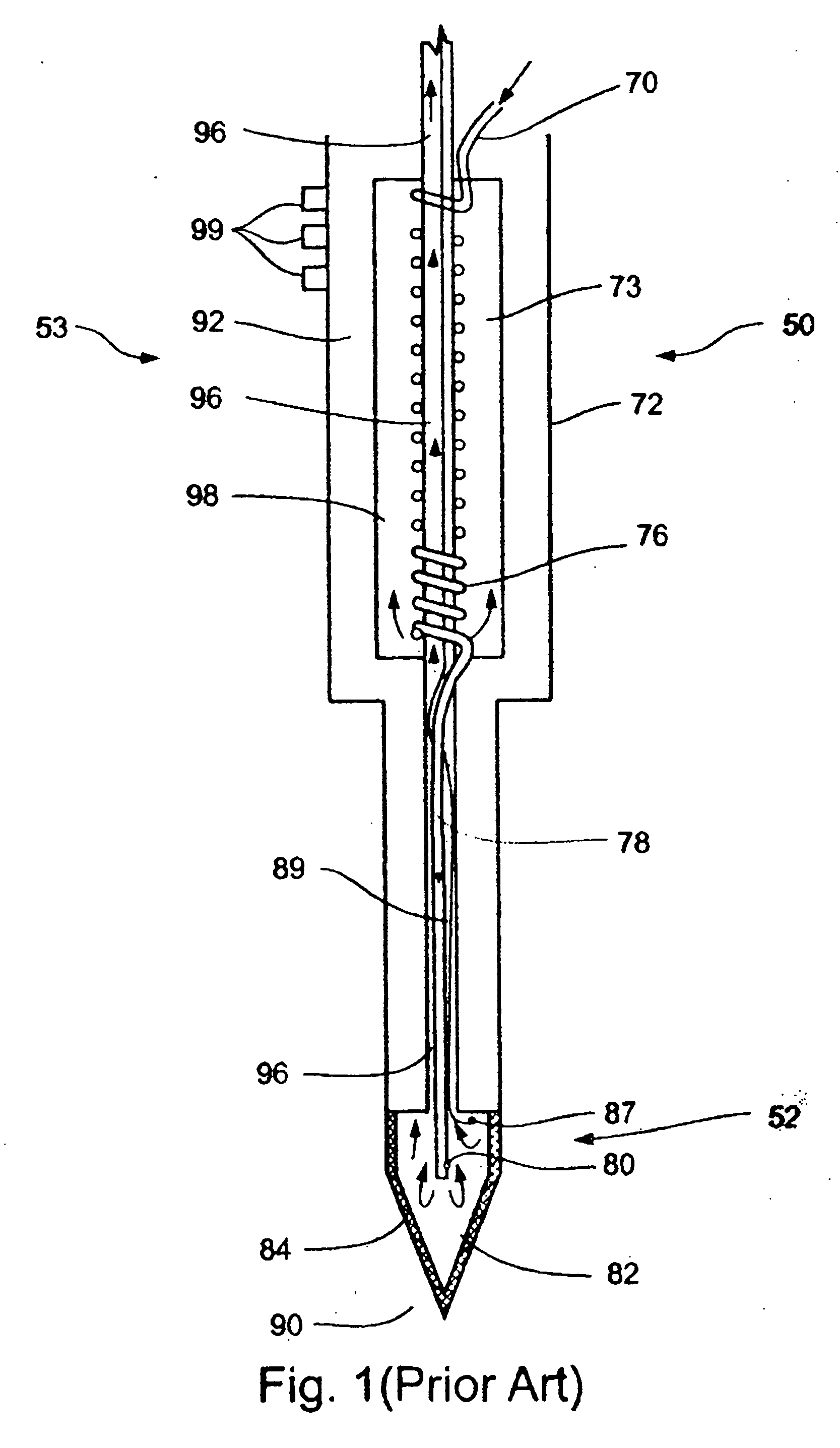 Cryoprobe with reduced adhesion to frozen tissue, and cryosurgical methods utilizing same