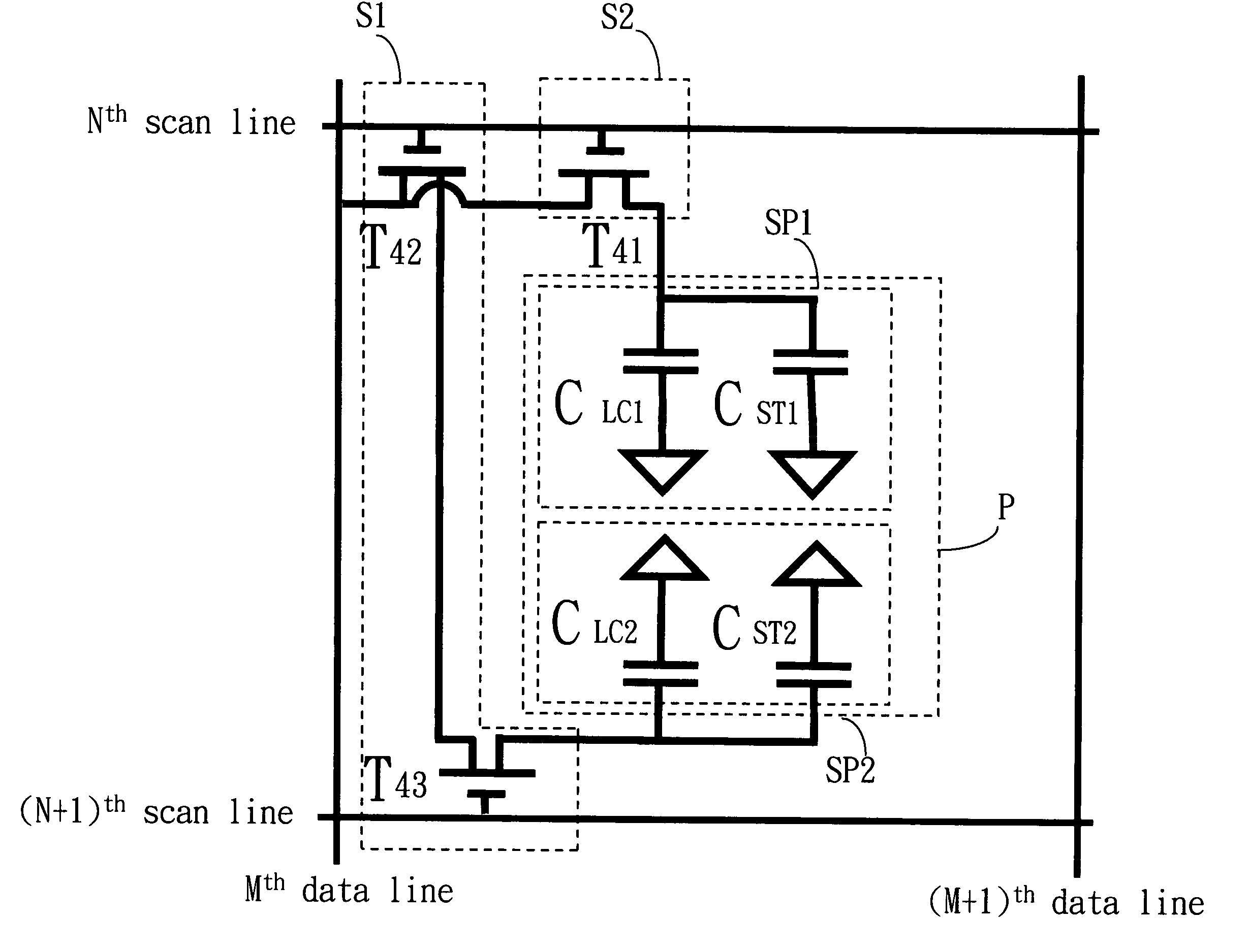 Low color-shift liquid crystal display and driving method therefor