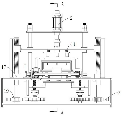 Hierarchical floating locking type power component punching device