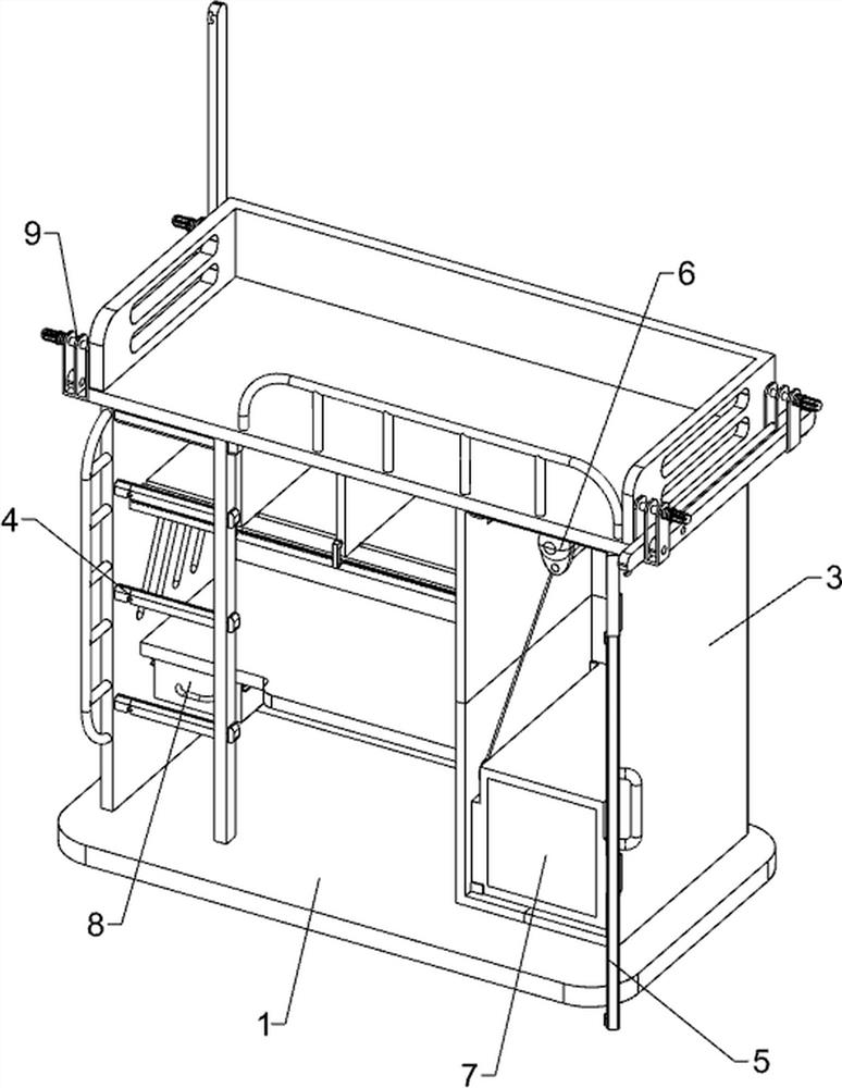 Dormitory bed with adjustable storage function