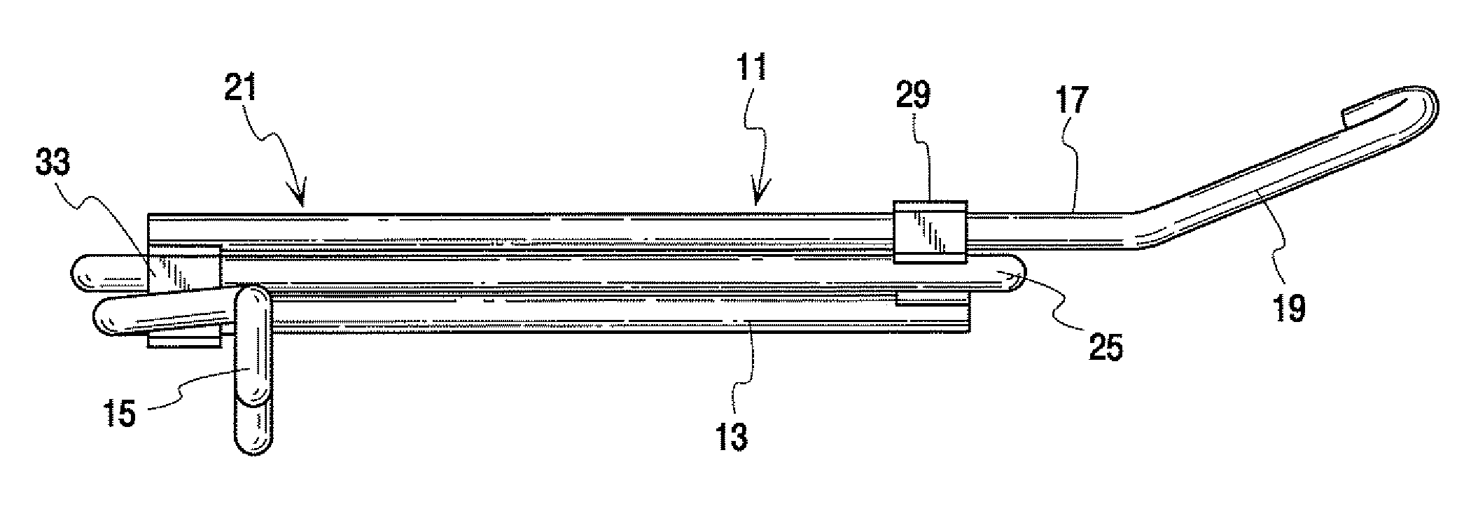 Telescoping, uncoupling lever and glide housings for a railroad car