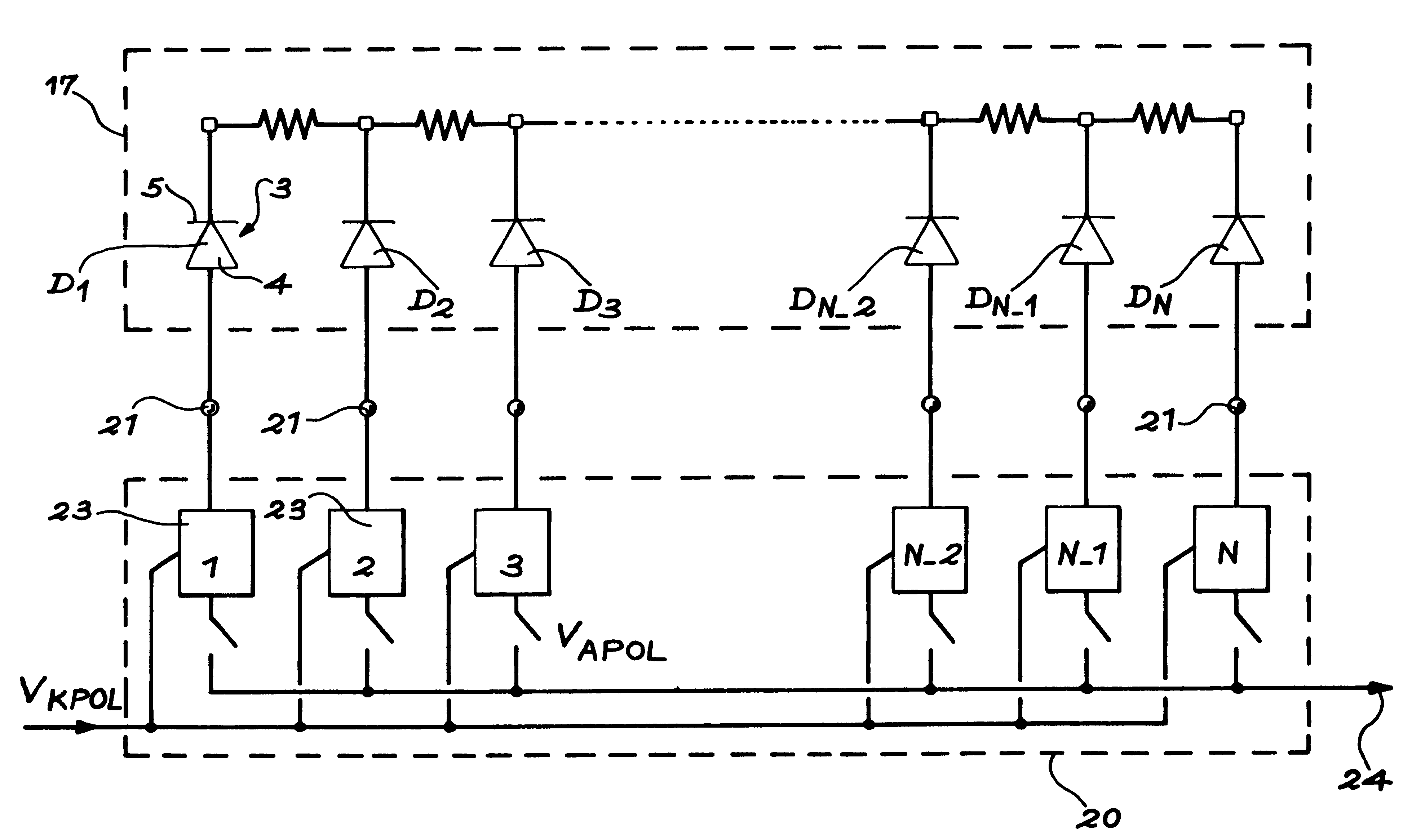 Method of biasing the photodiodes of a matrix sensor through associated pixels thereof