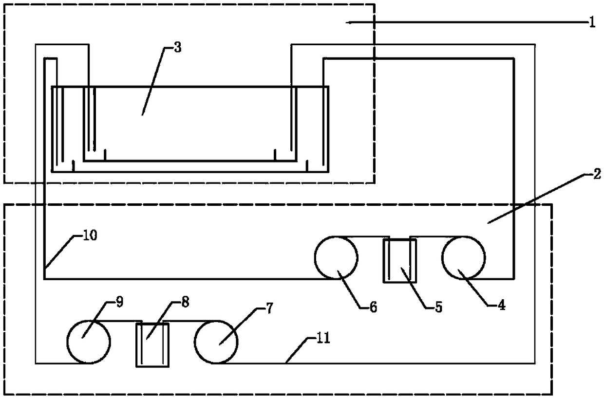 A split type laminar flow constant interface pool and extraction method