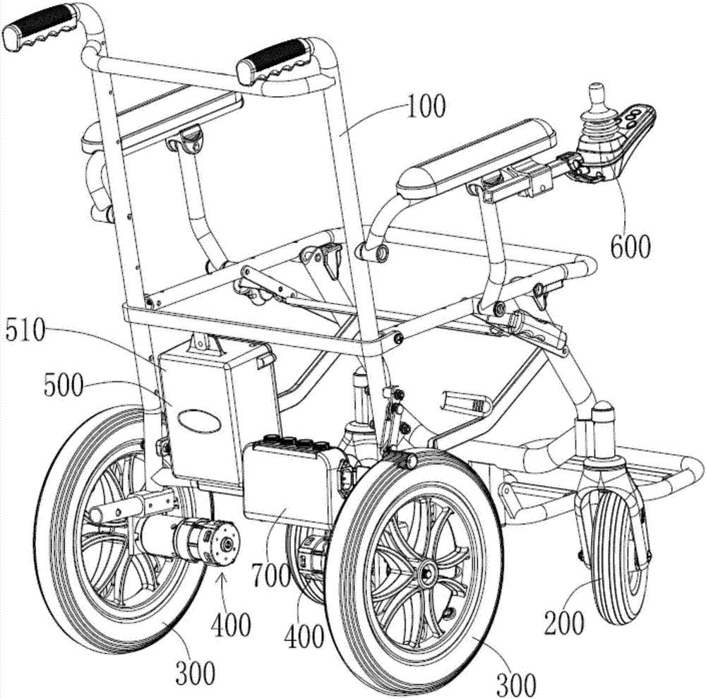 Electric wheelchair driven by brushless motors and multistage planetary gear speed reduction mechanisms