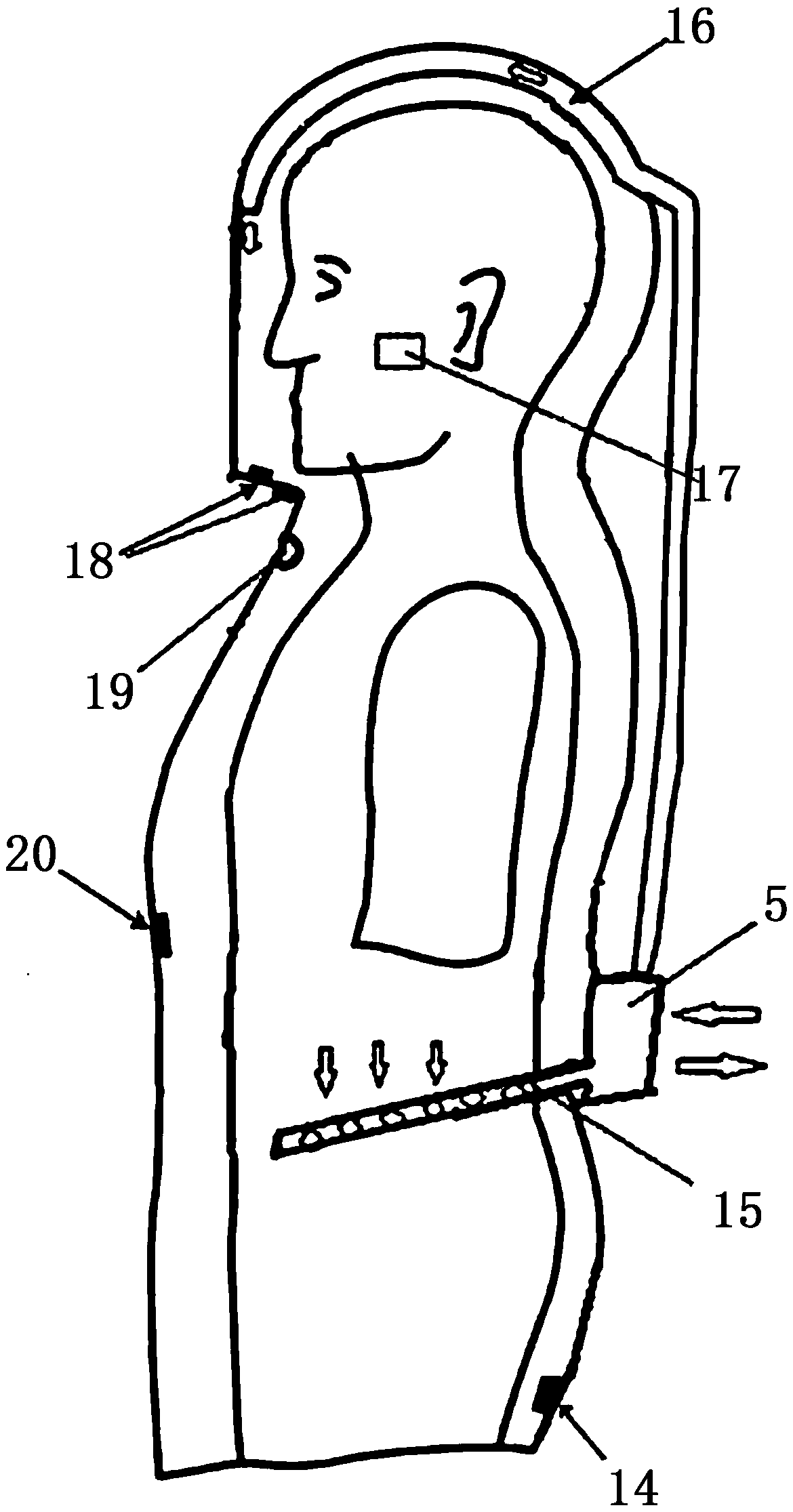 Protective clothing electric control system based on microcomputer and sensor monitoring and circuit control method