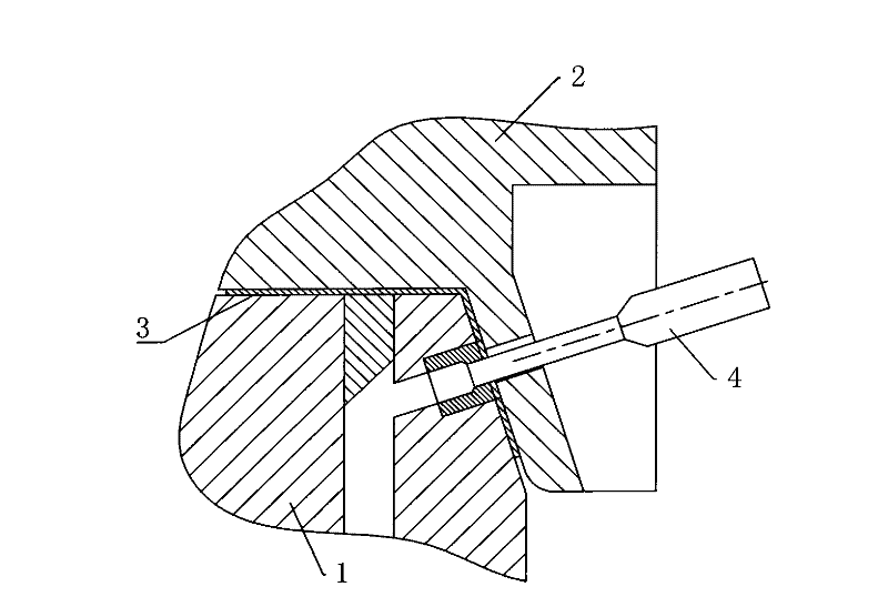 Method for machining side punch through hole of mold punching device