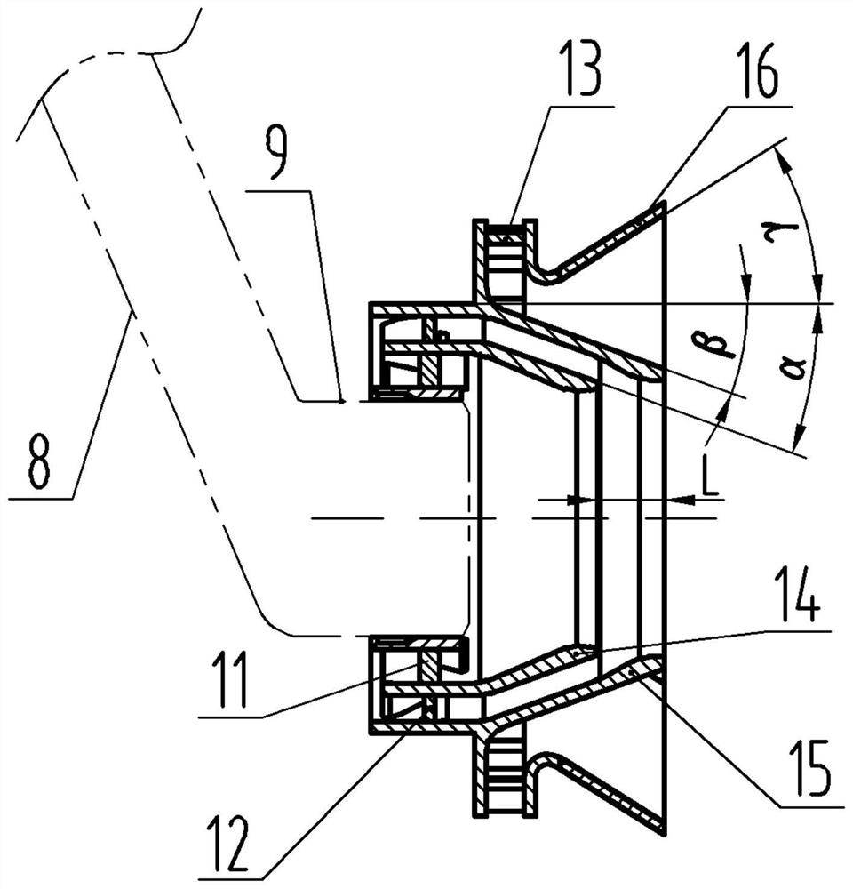 Double-necking combined spiral-flow type center grading high-temperature-rise combustion chamber