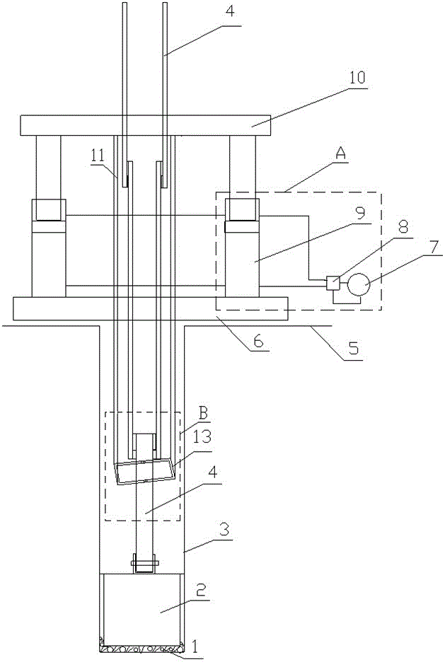 Special device and method for fishing drill bit of rotary drilling rig in case of drilling blocking