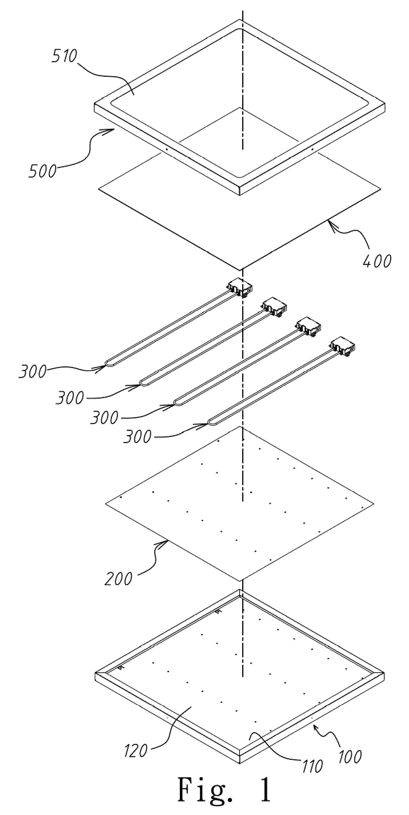 Lighting fixture with planar-type reflecting structure